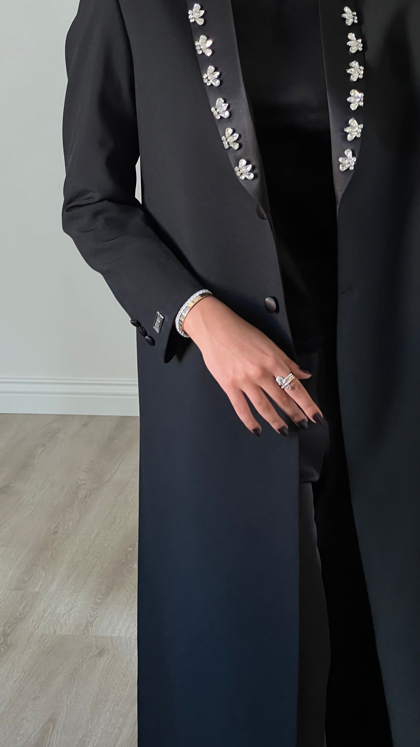 Black blazer with crystals