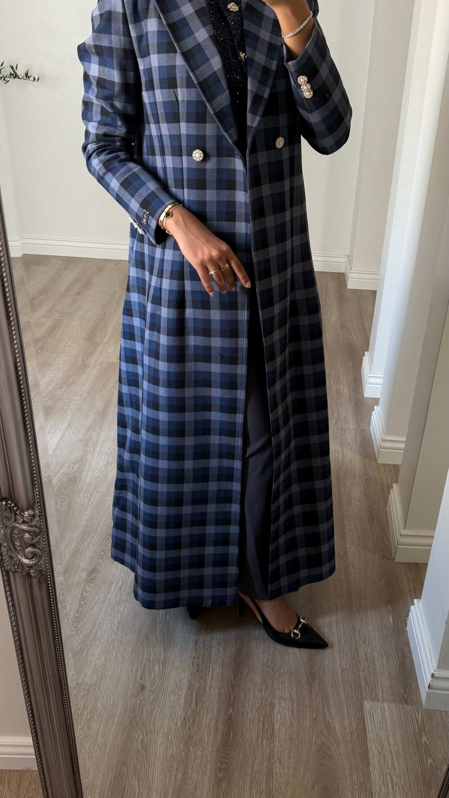 Heritage Check Coat - Blue