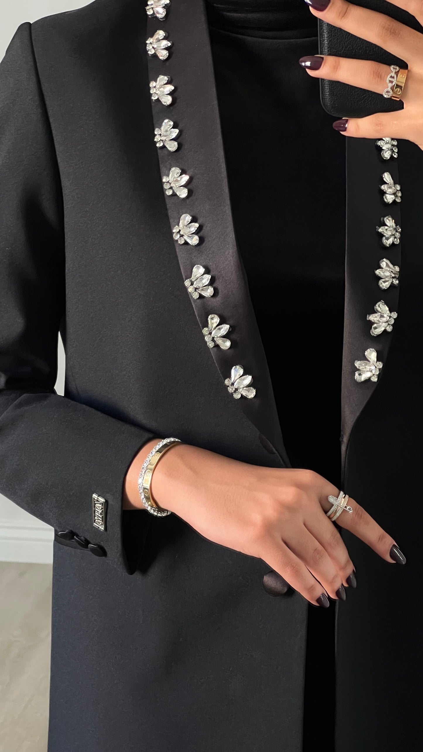 Black blazer with crystals