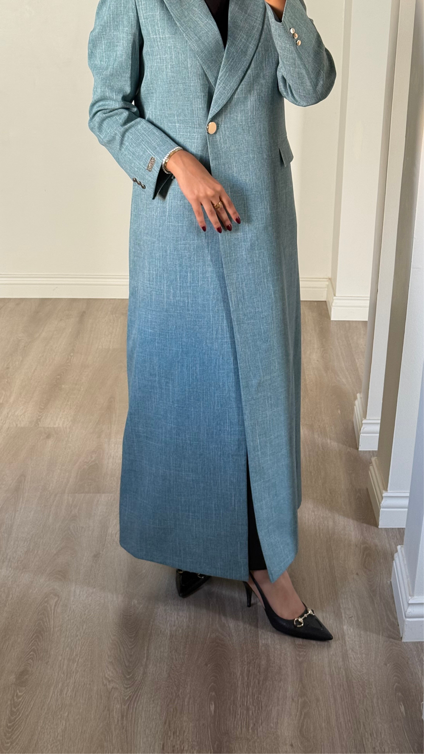 blue linen blazer