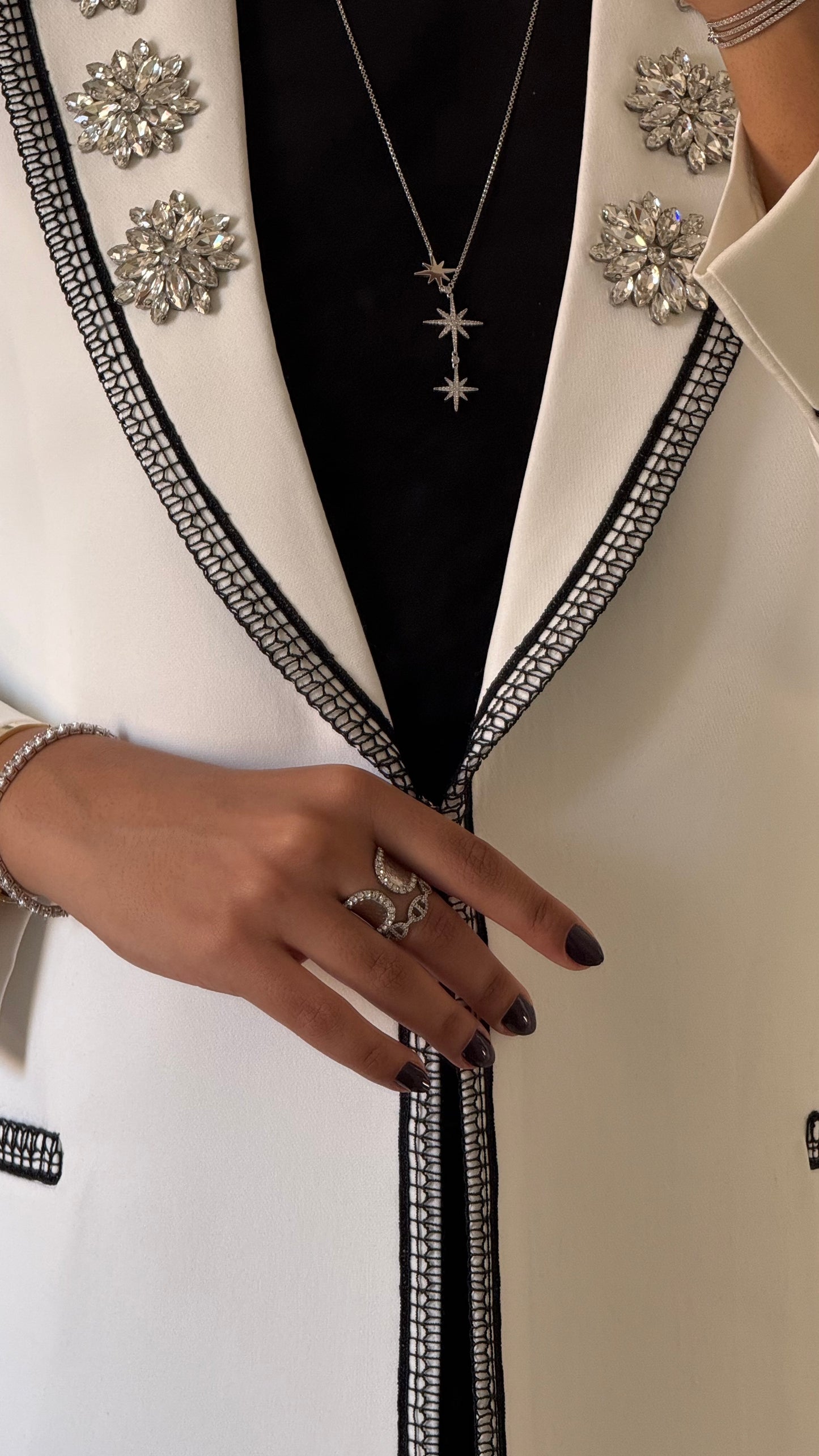 White Noir Crystal Lace