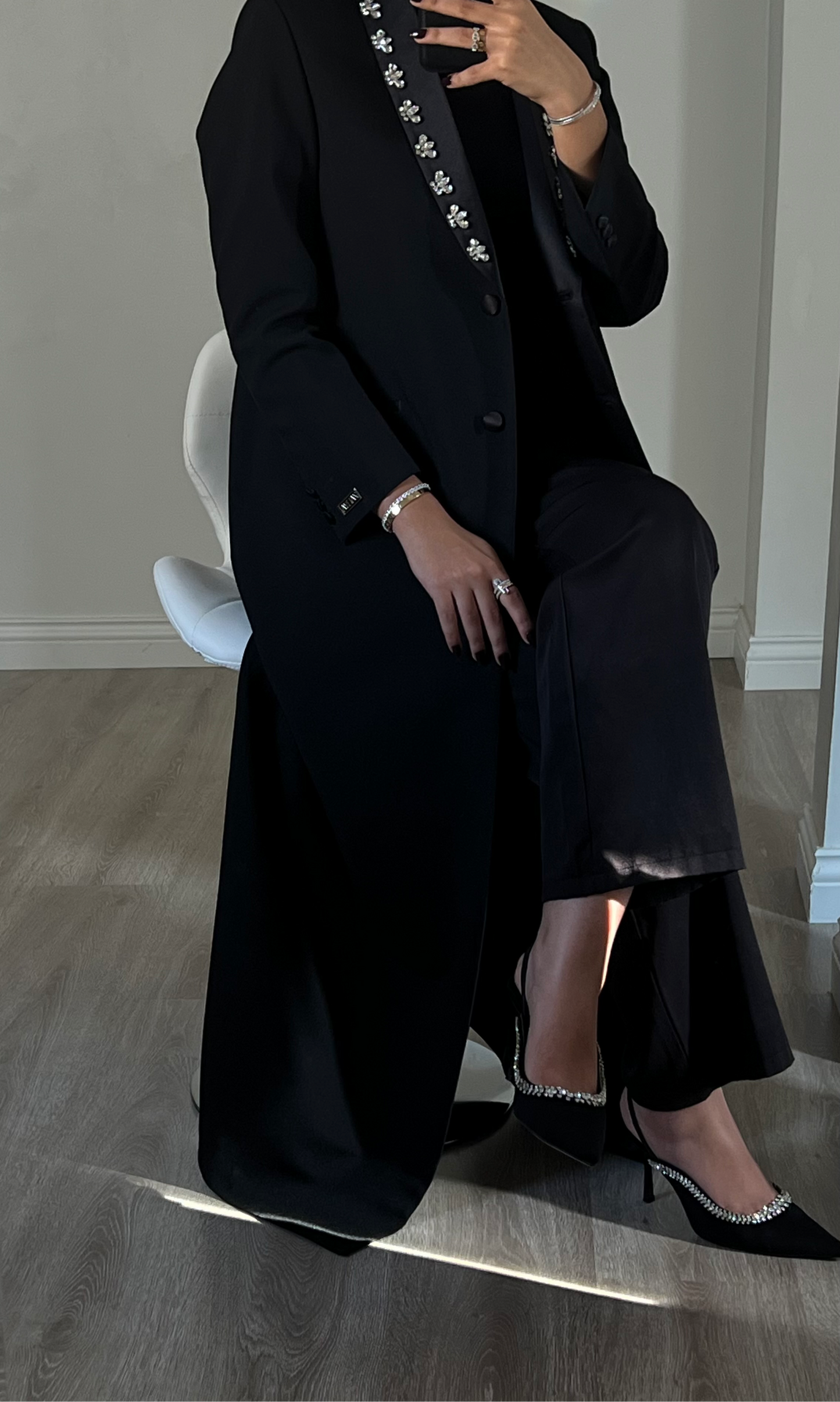 Black blazer with crystals