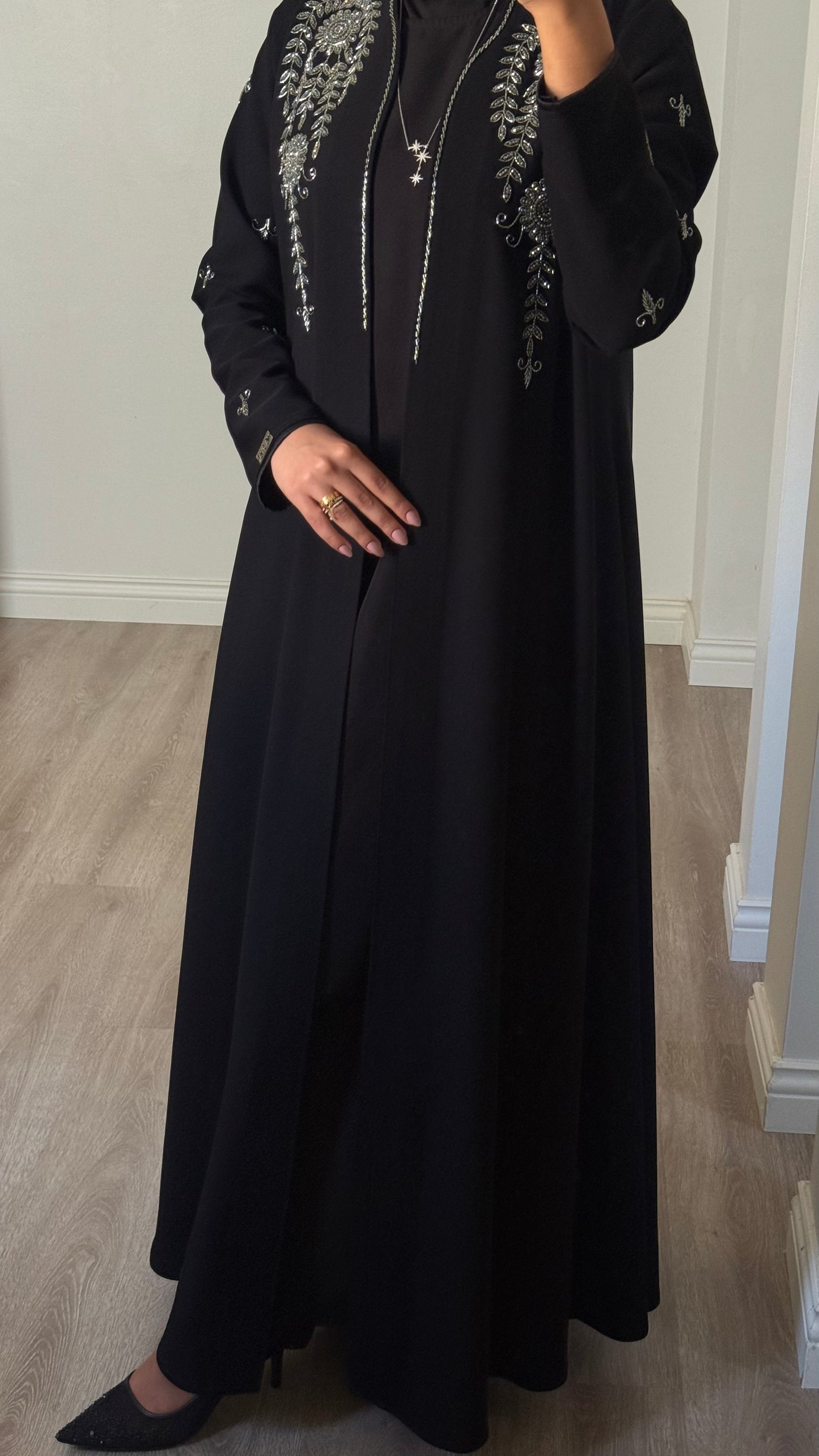 Light green bloom abaya