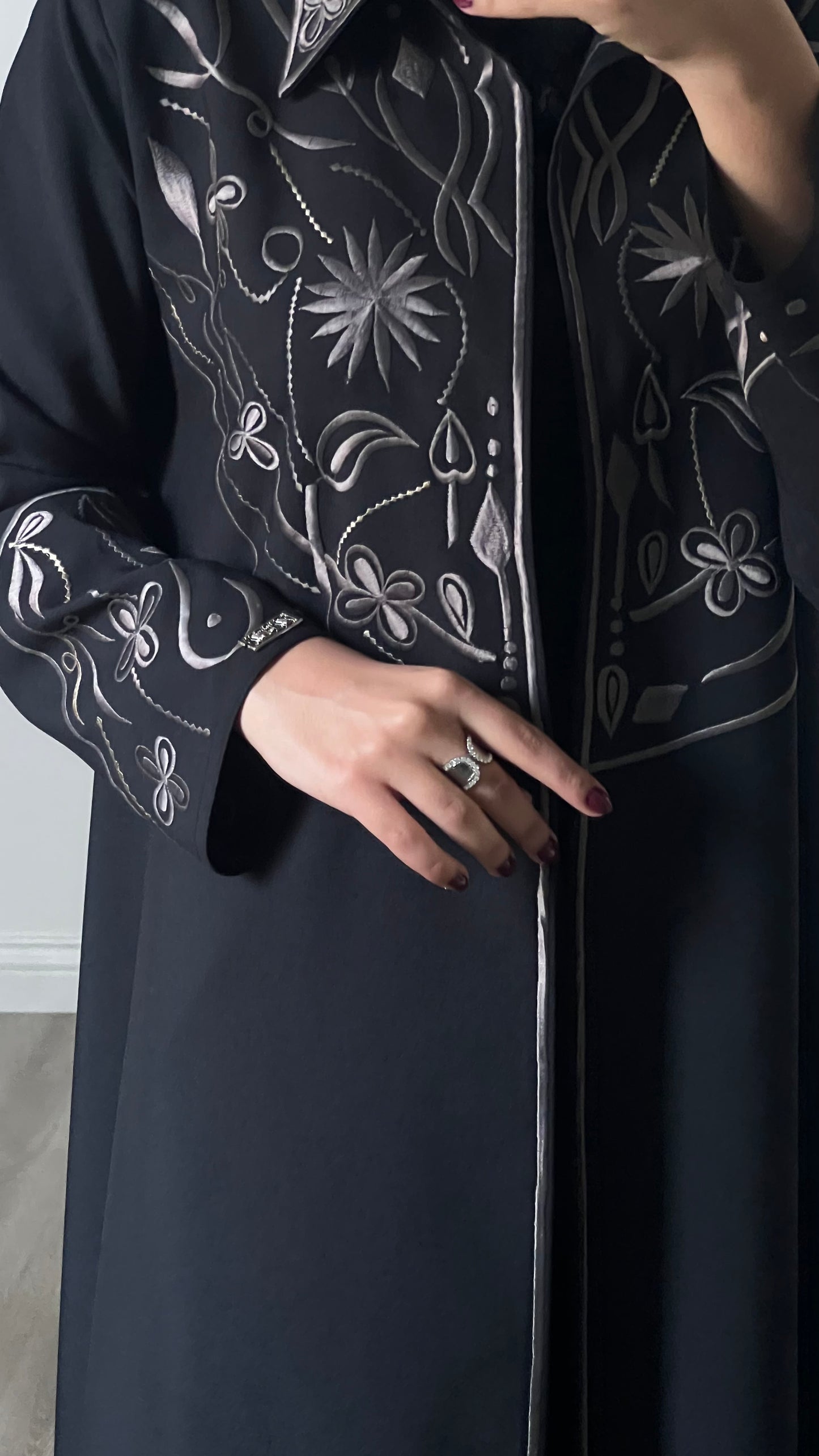 Brown embroidery abaya