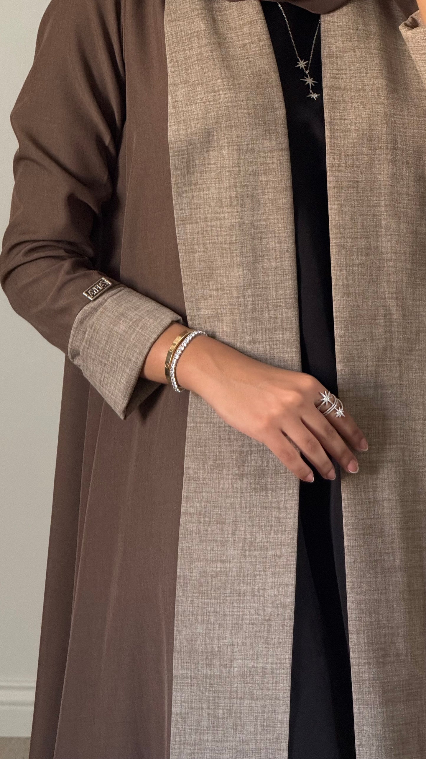 Elegant Linen Panel Abaya