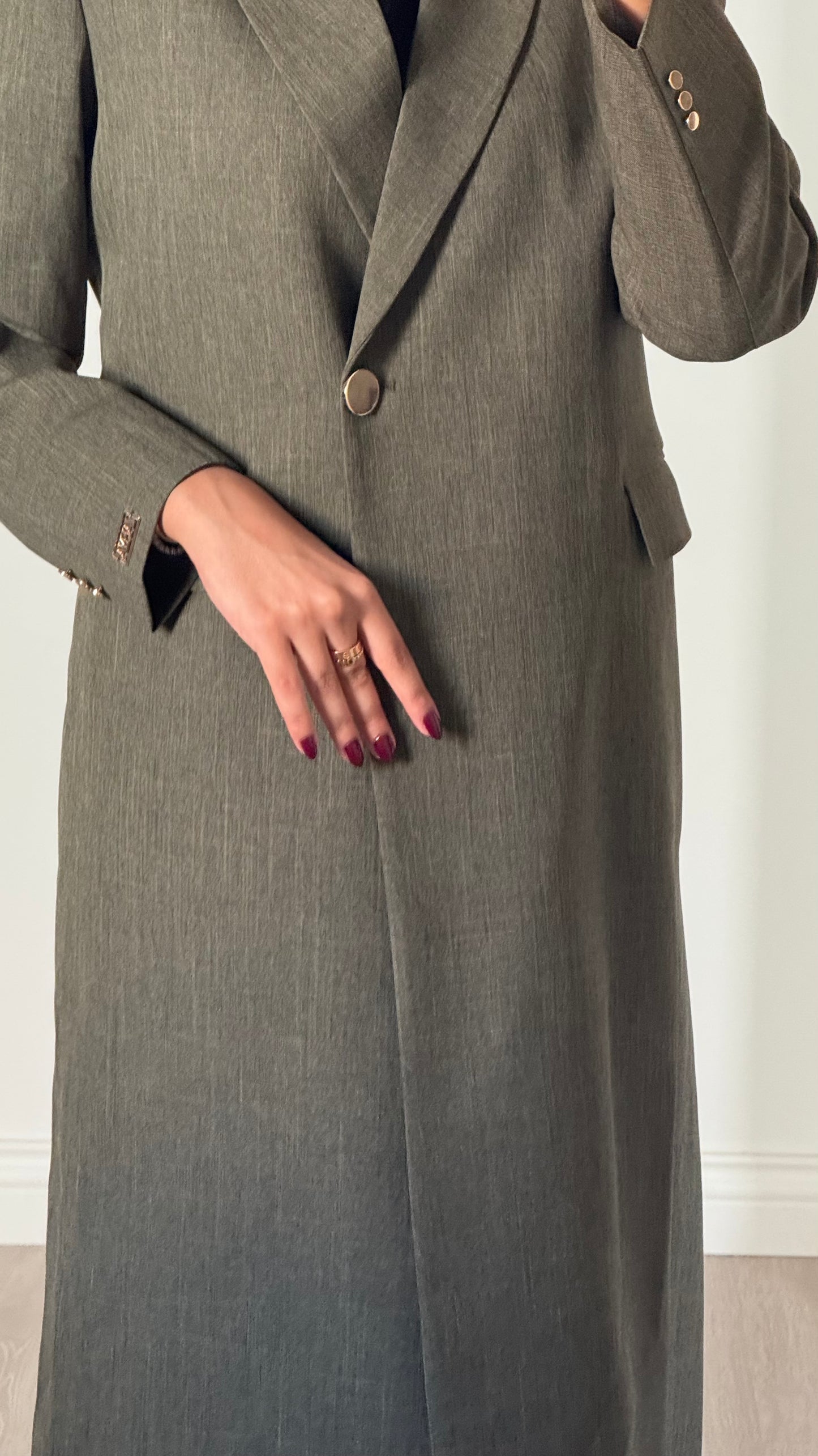 Olive green linen blazer
