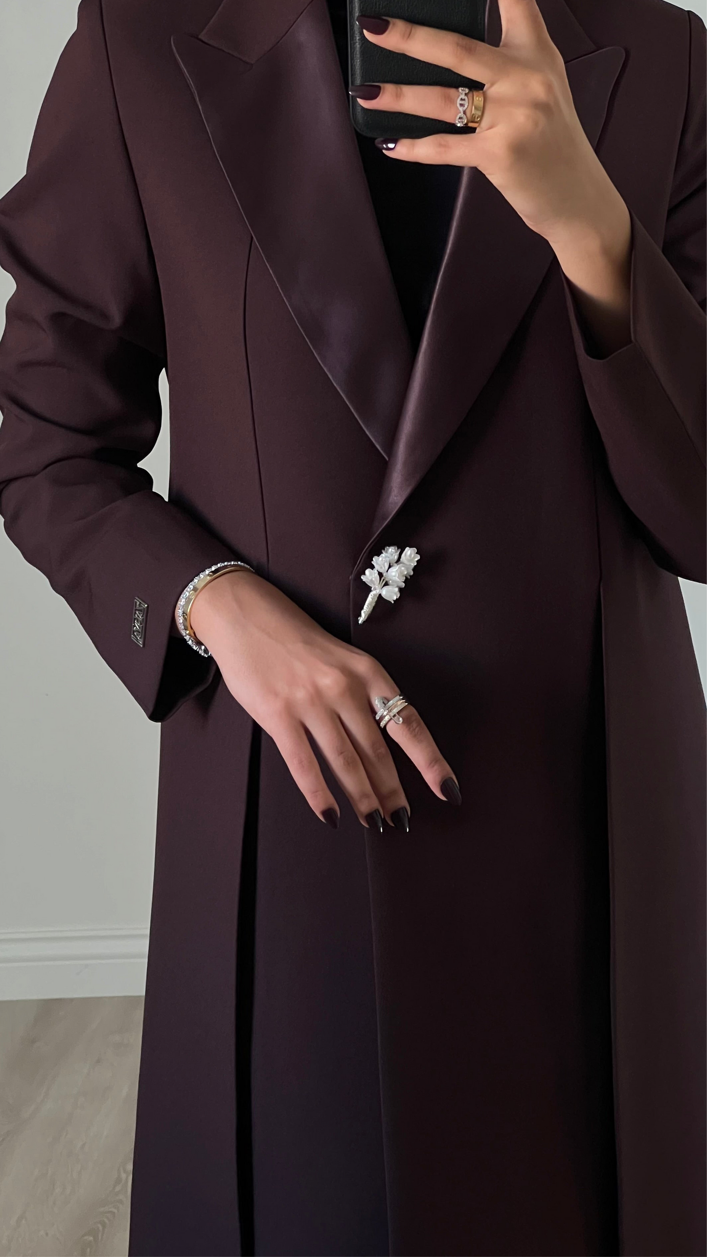 The dark cocoa blazer