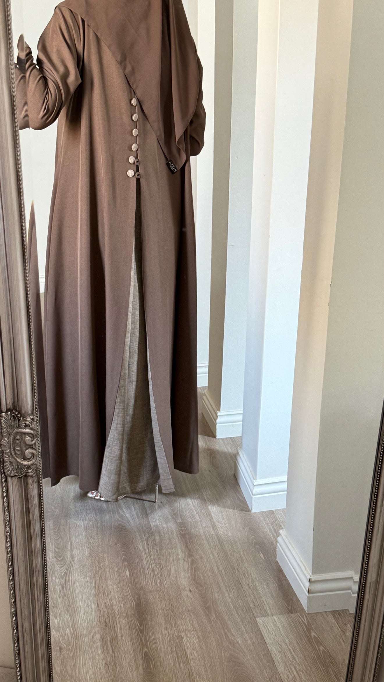 Elegant Linen Panel Abaya