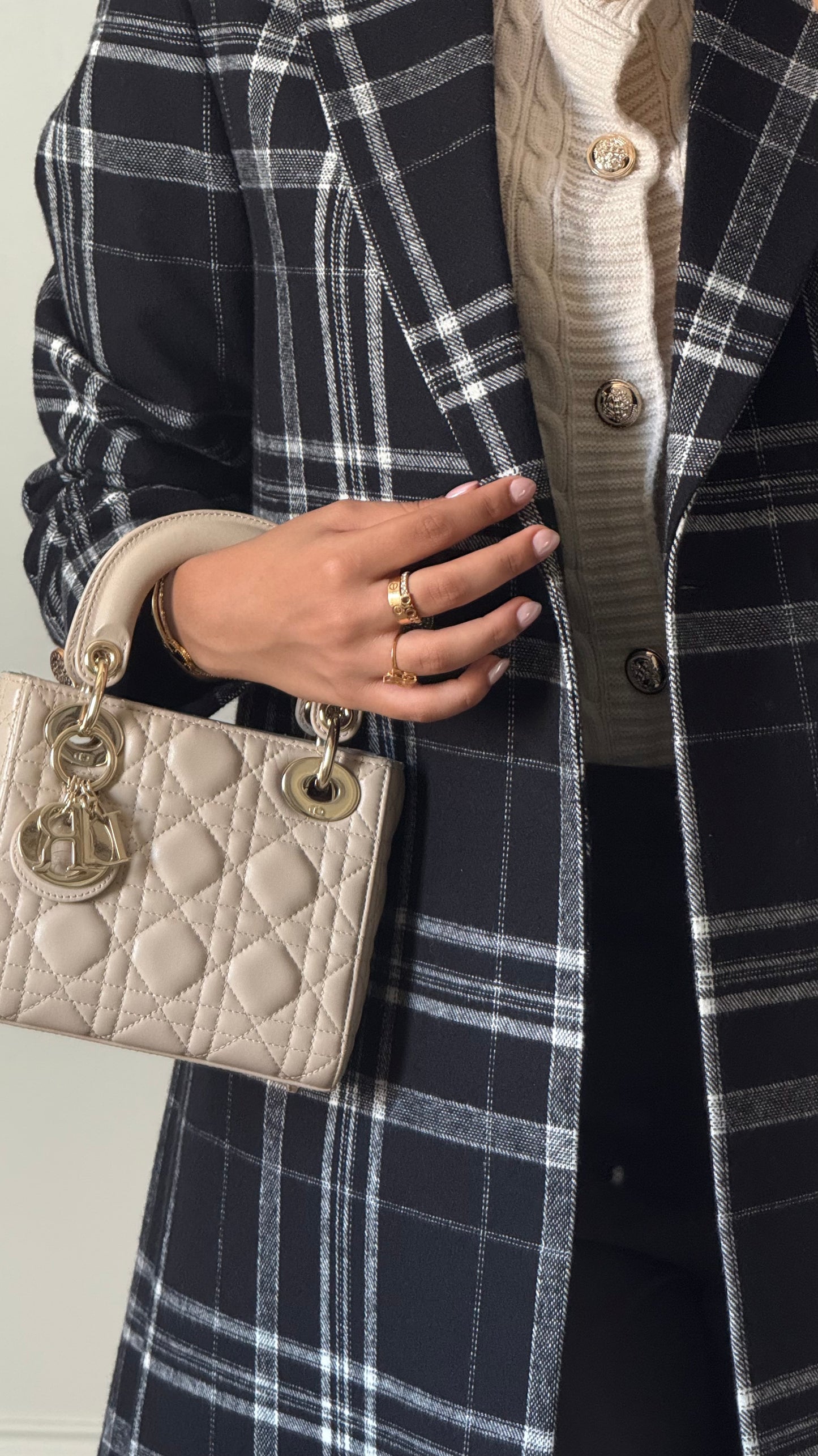 Heritage Check Coat - Black