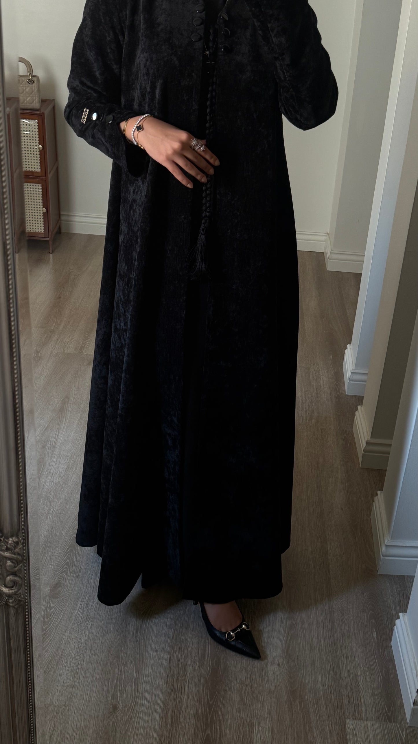 Velvet black abaya