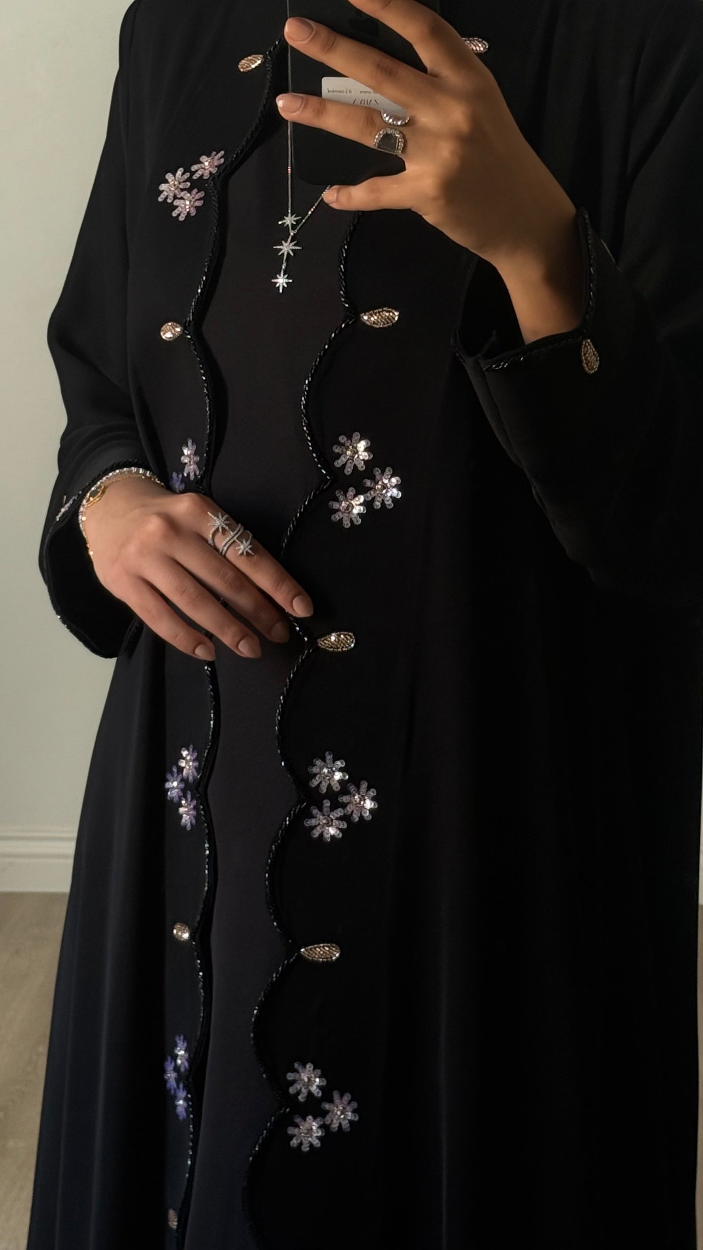 Midnight bloom abaya