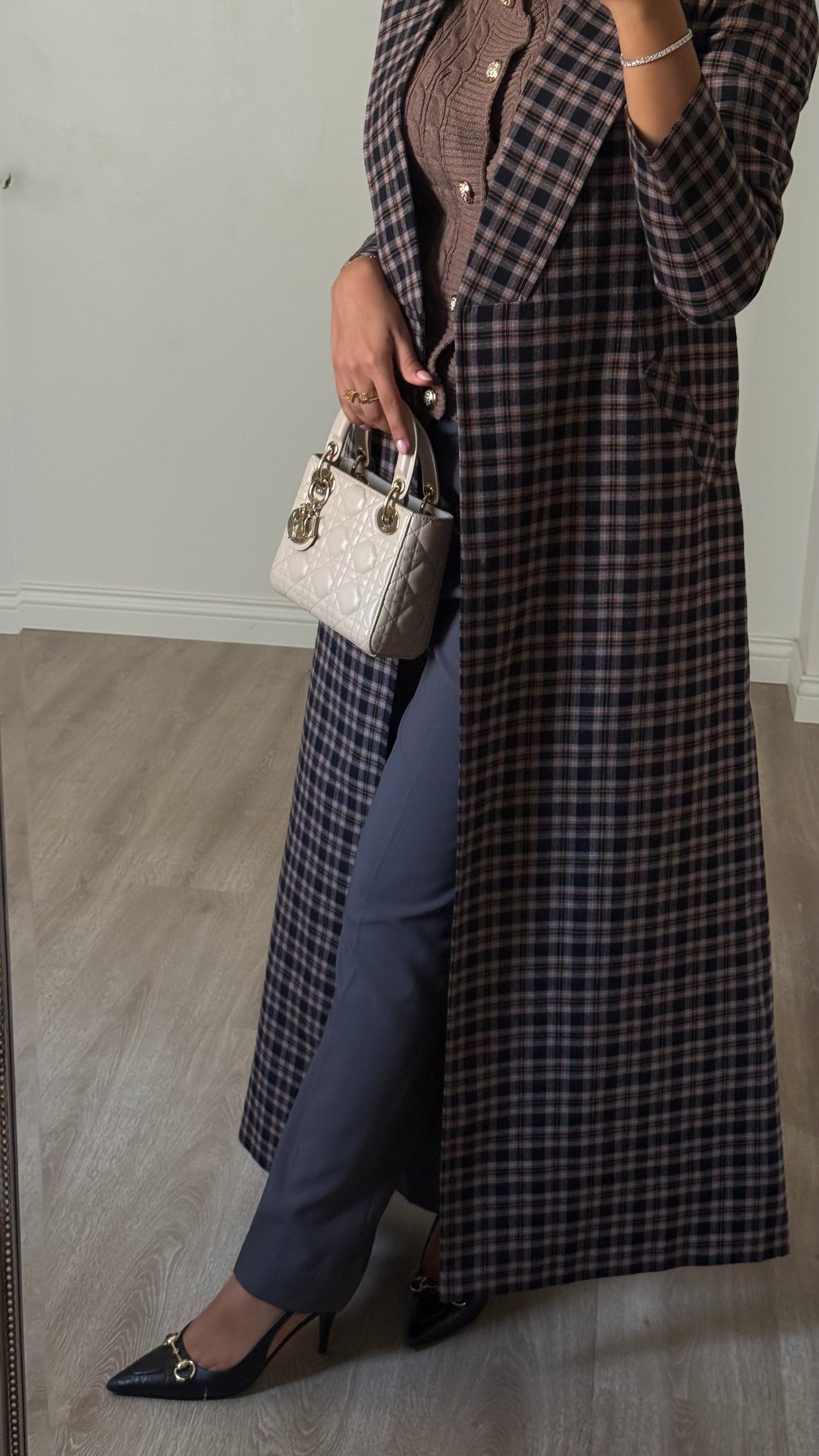 Heritage Check Coat -Brown