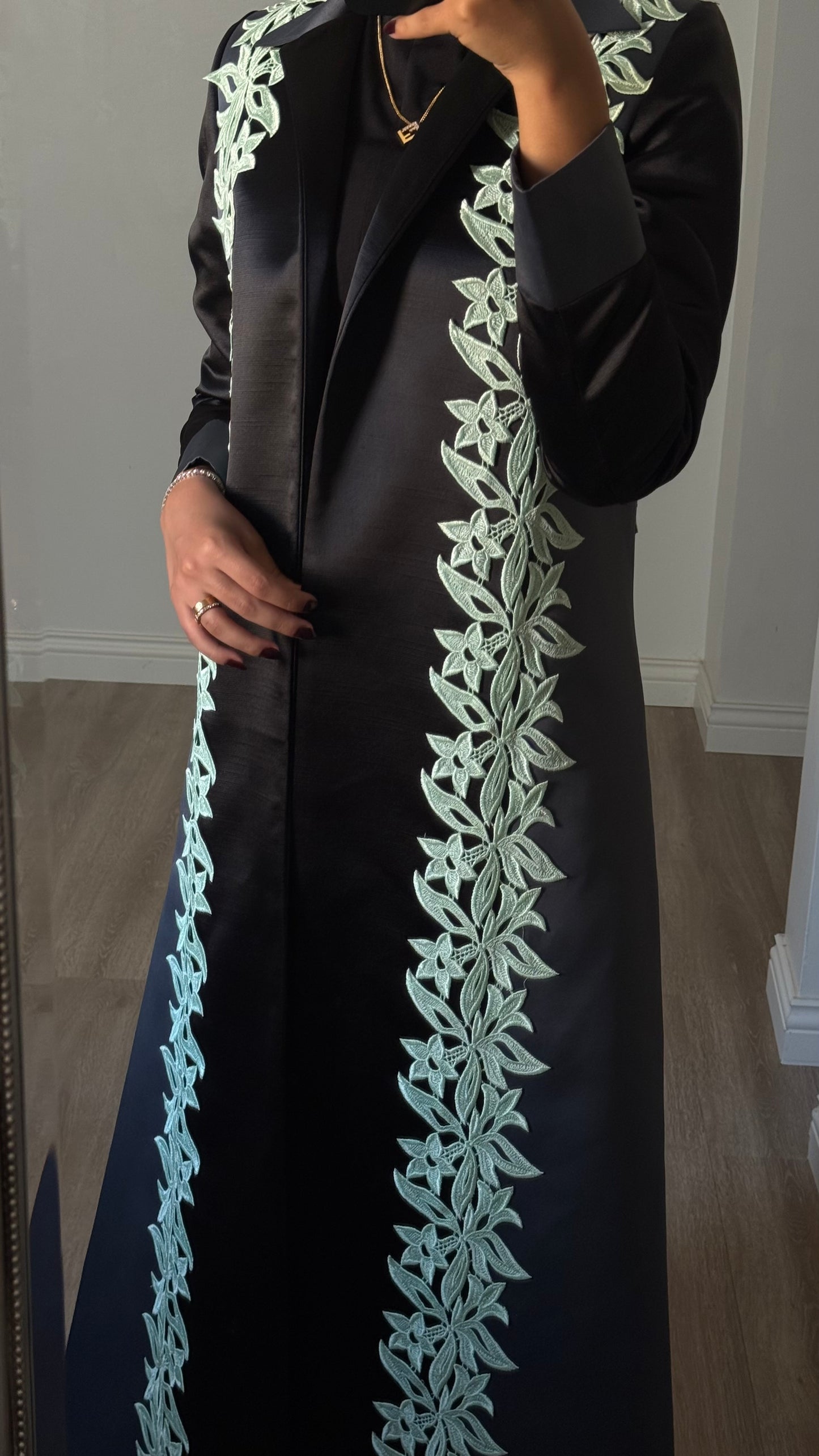 Floral Lace Blazer - Green