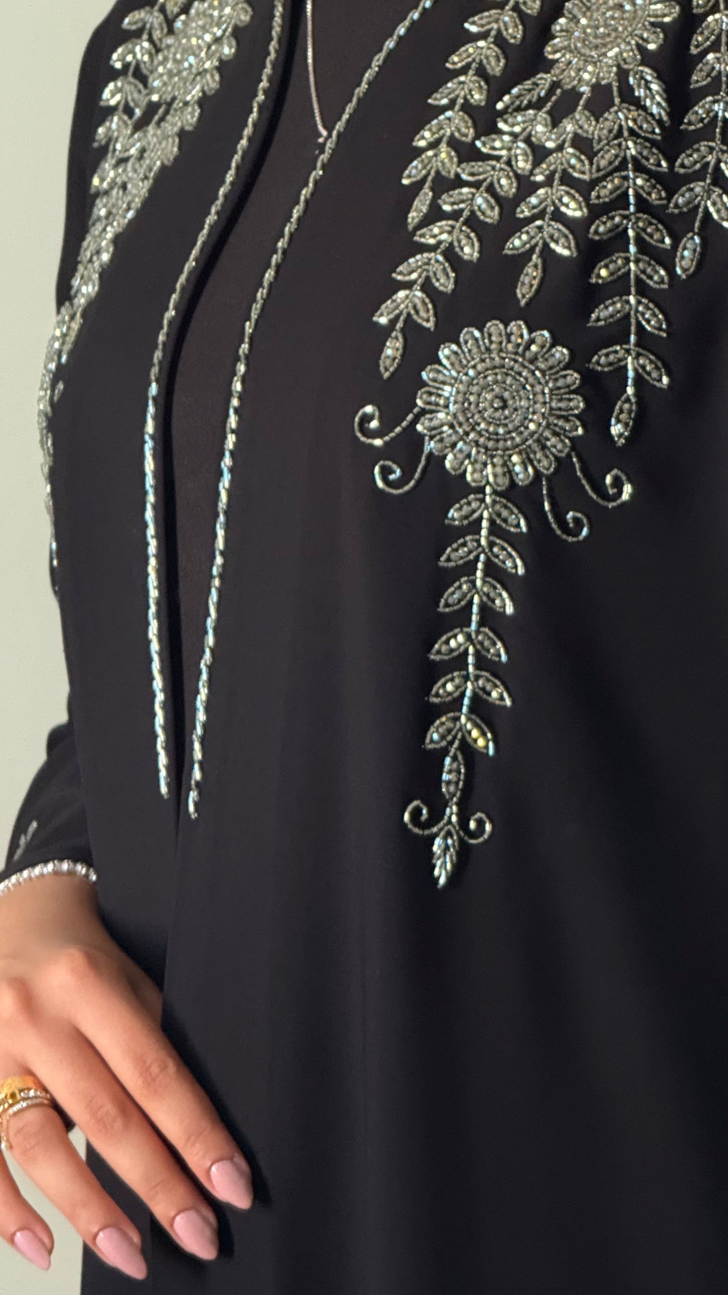 Light green bloom abaya