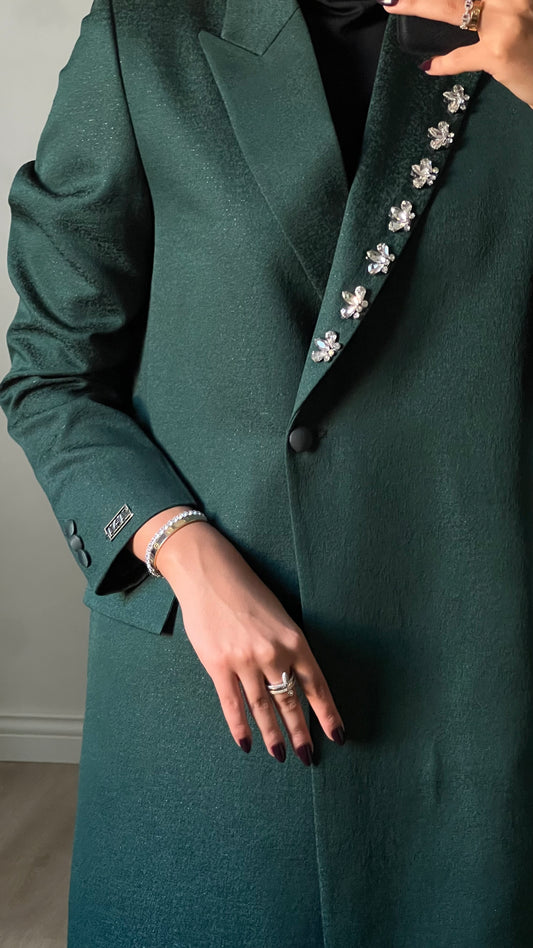 Royal green crystals blazer