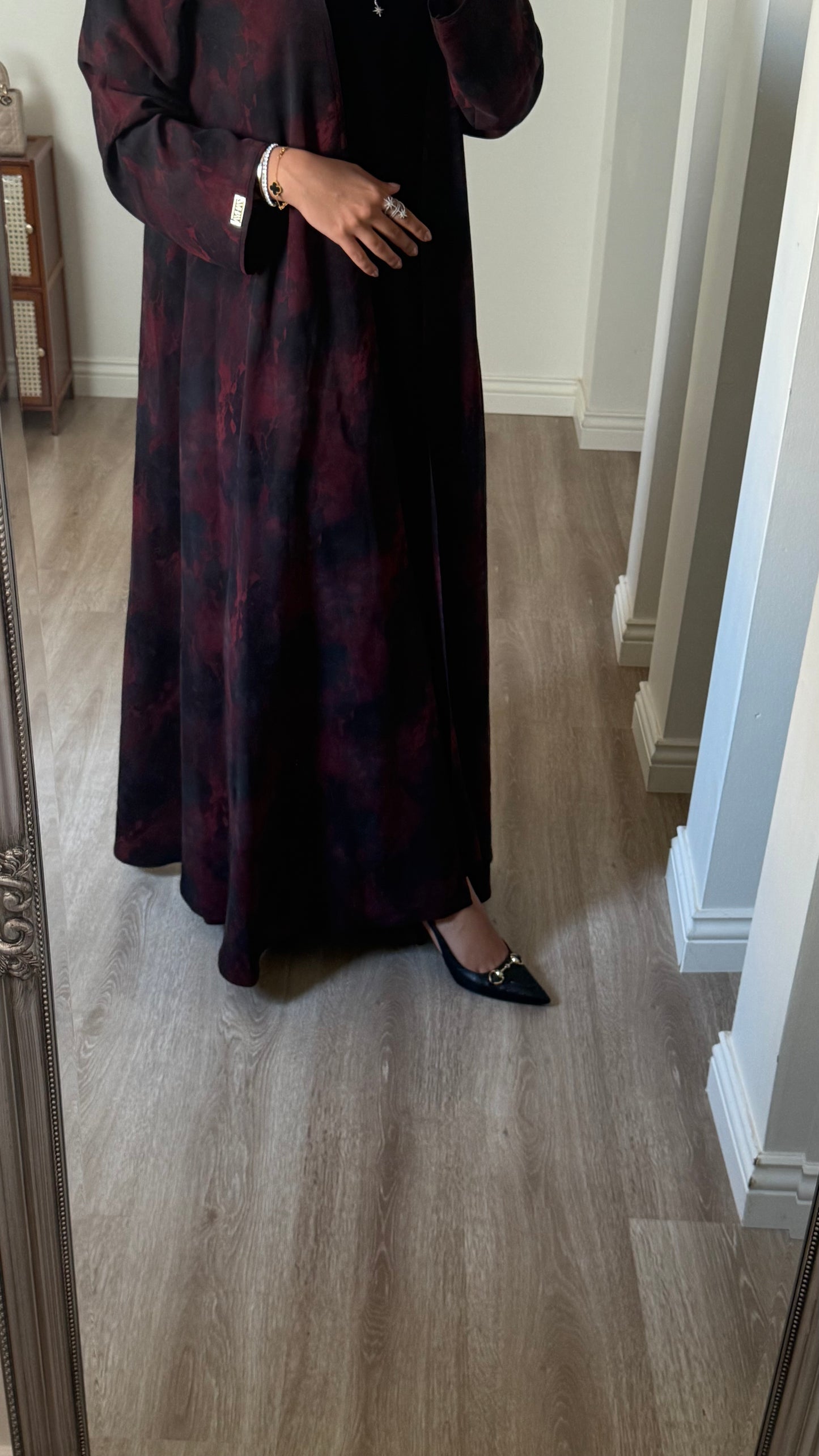 Burgundy Mist abaya + Dress