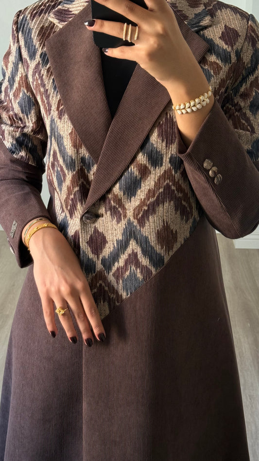Ikat brown winter blazer
