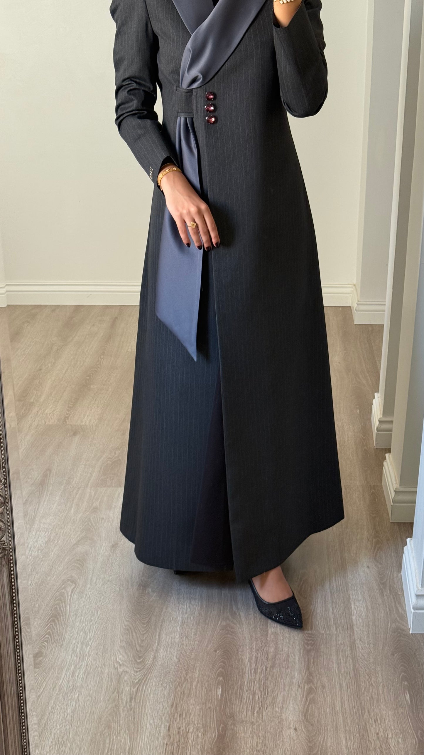 Pinstripe Elegance - Grey