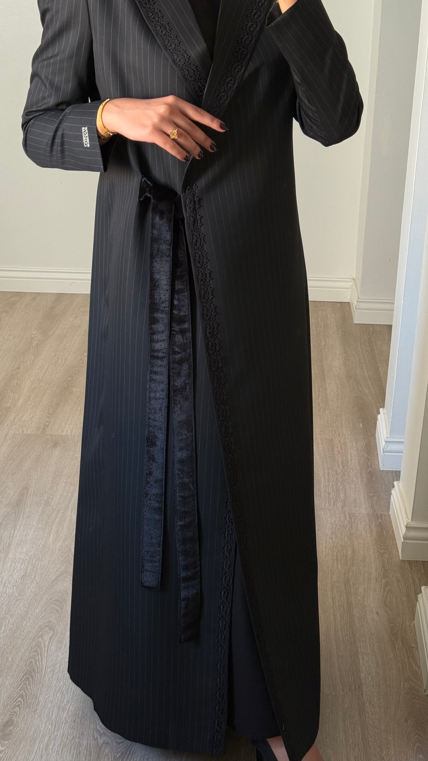 Pinstripe Elegance – Black