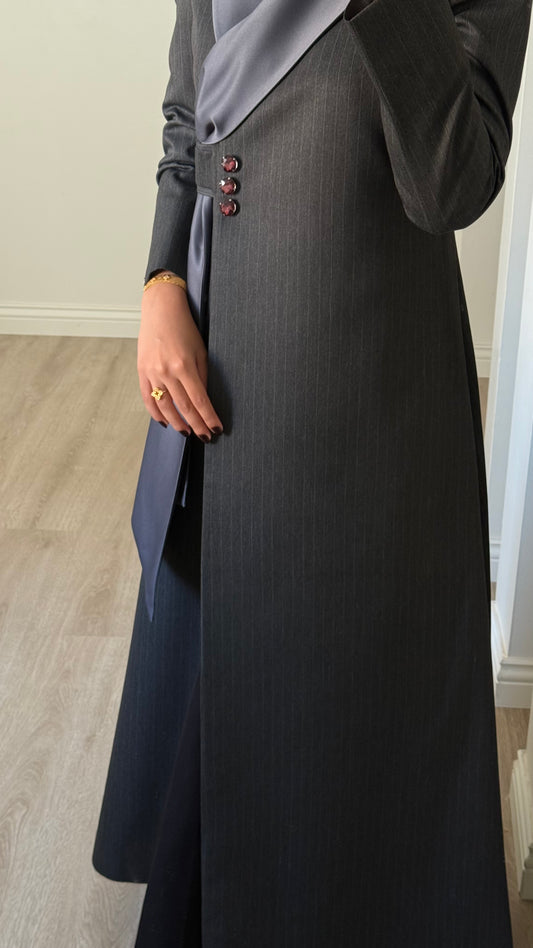 Pinstripe Elegance - Grey