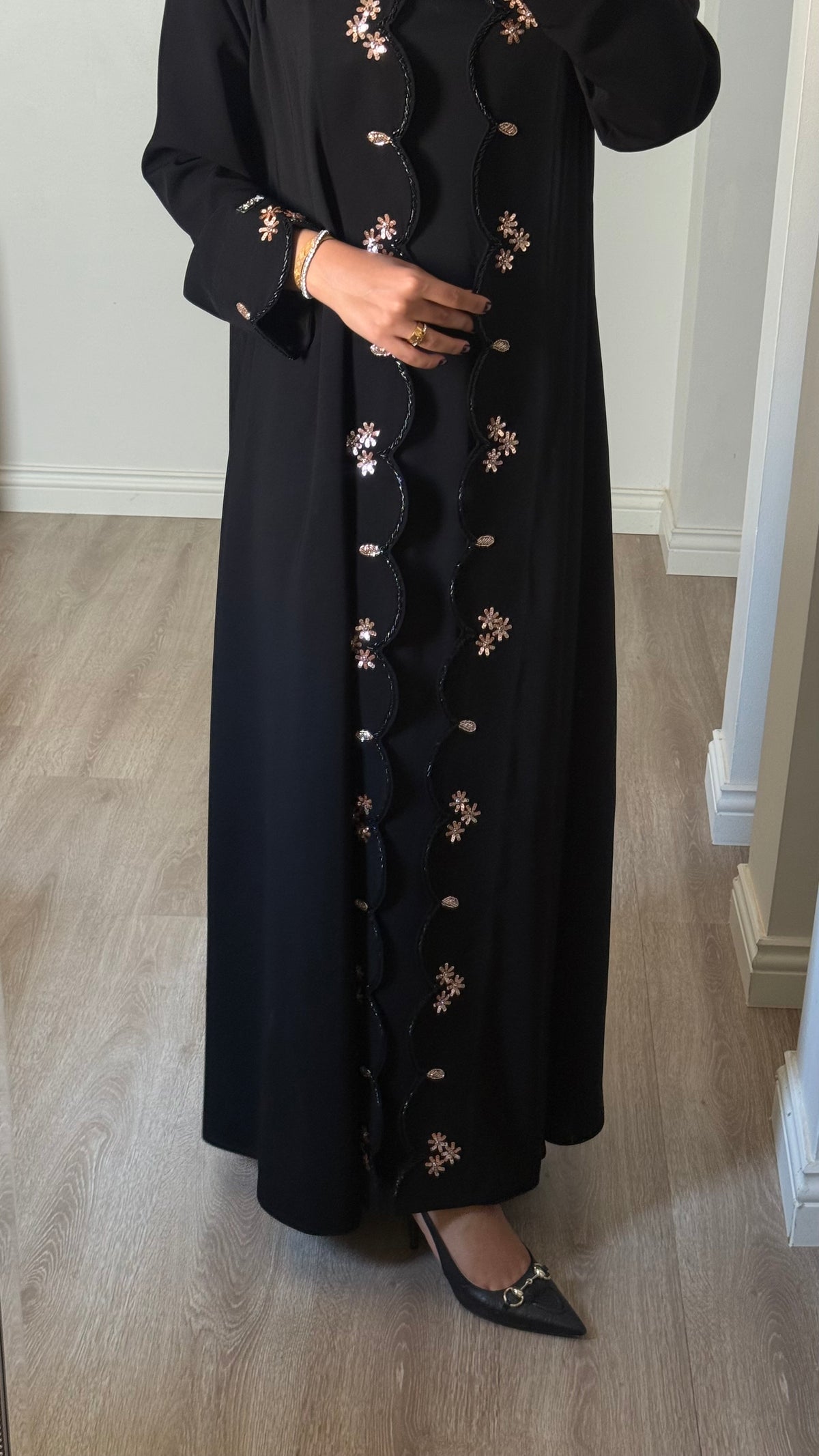 Midnight bloom abaya