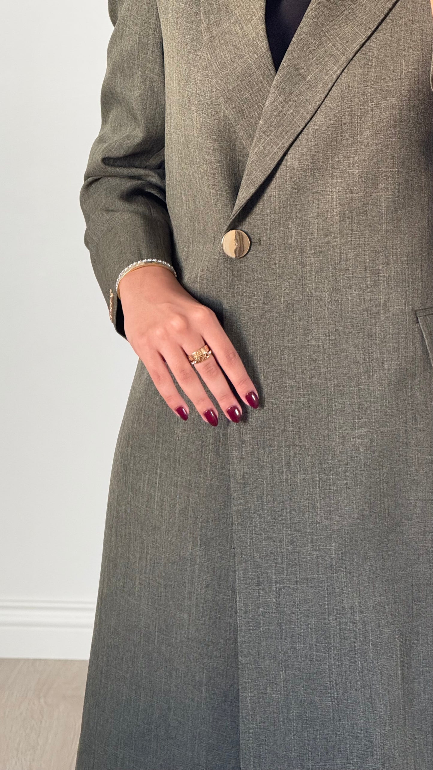 Olive green linen blazer