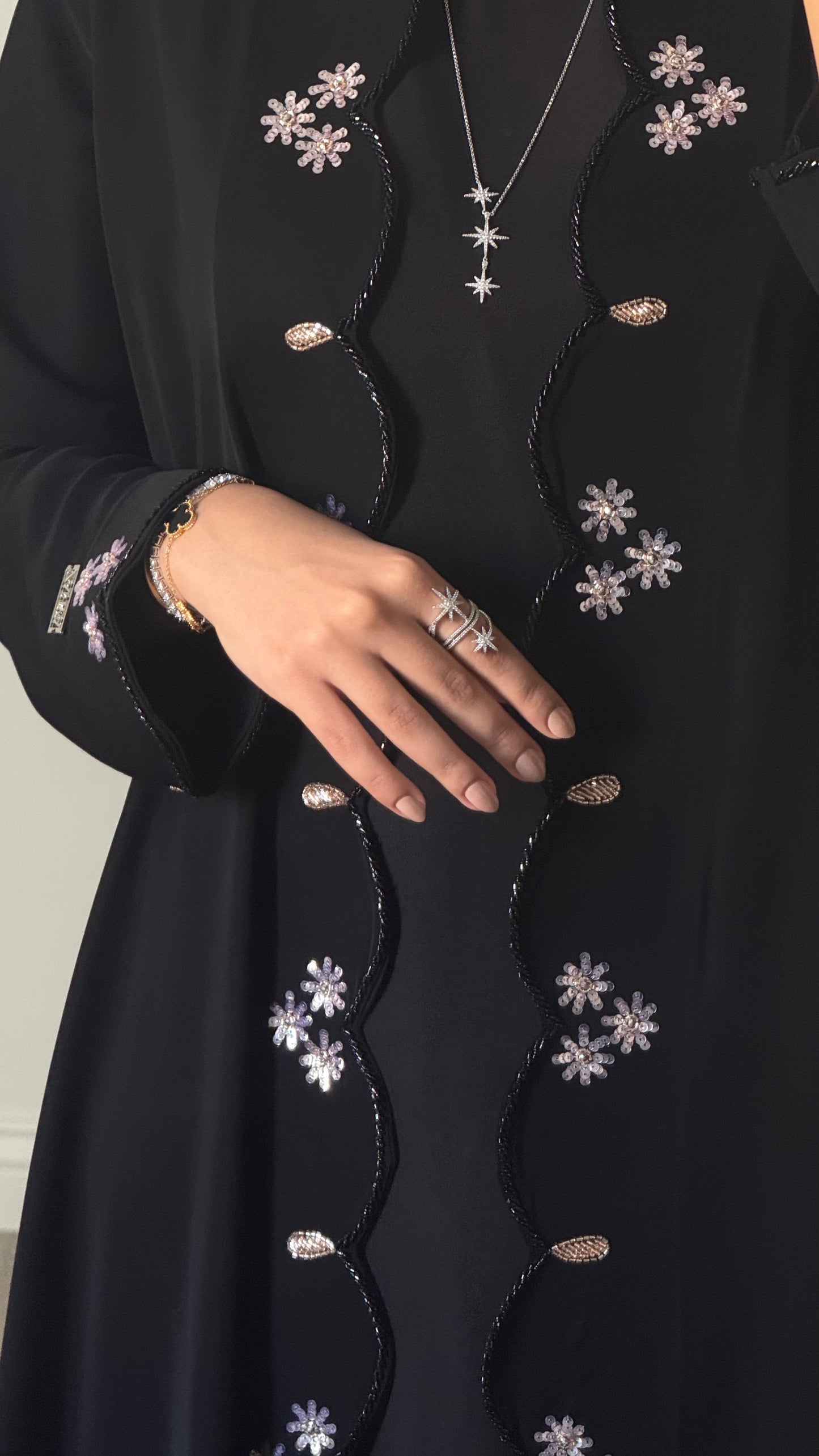 Midnight bloom abaya