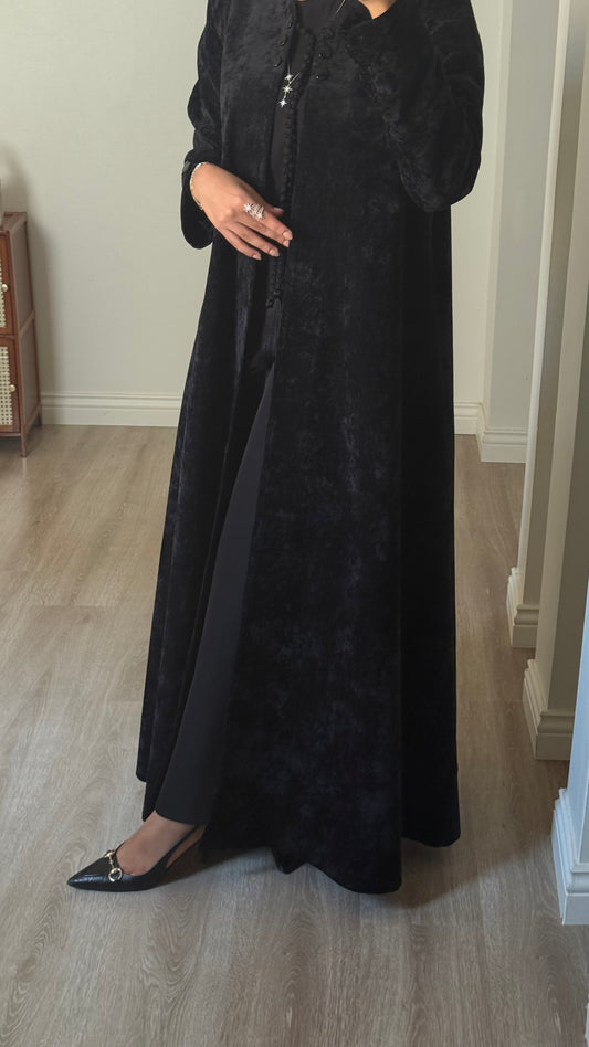 Velvet black abaya