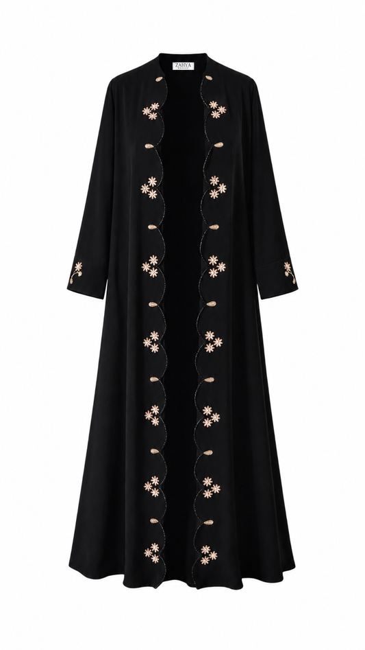 Midnight bloom abaya