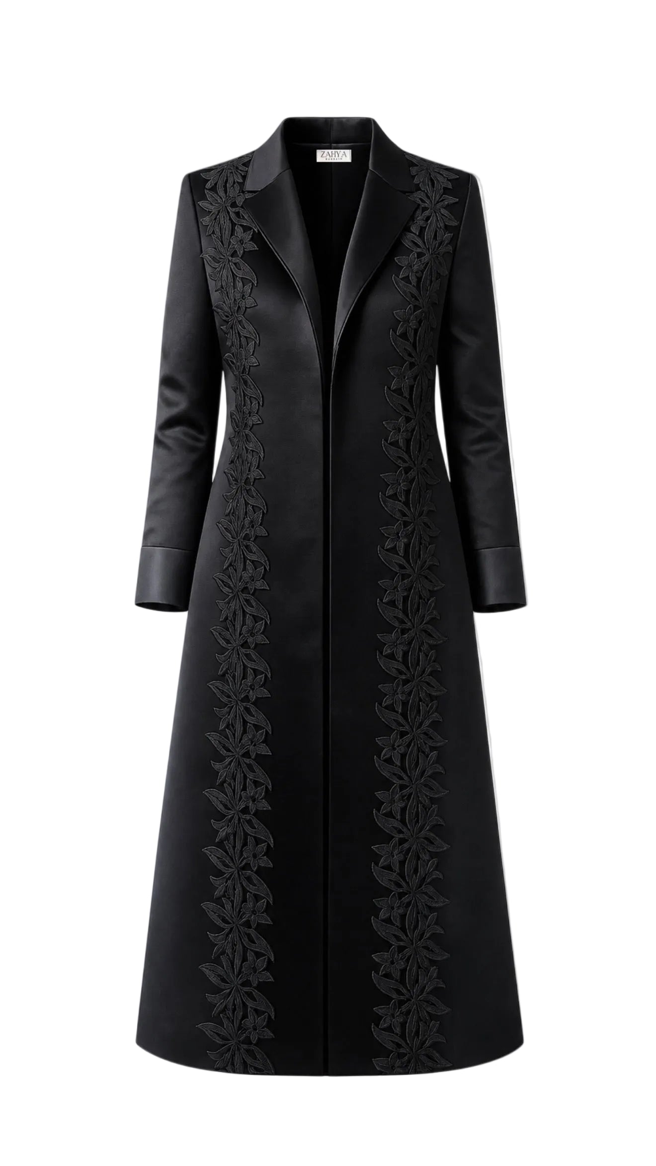 Floral Lace Blazer - Black