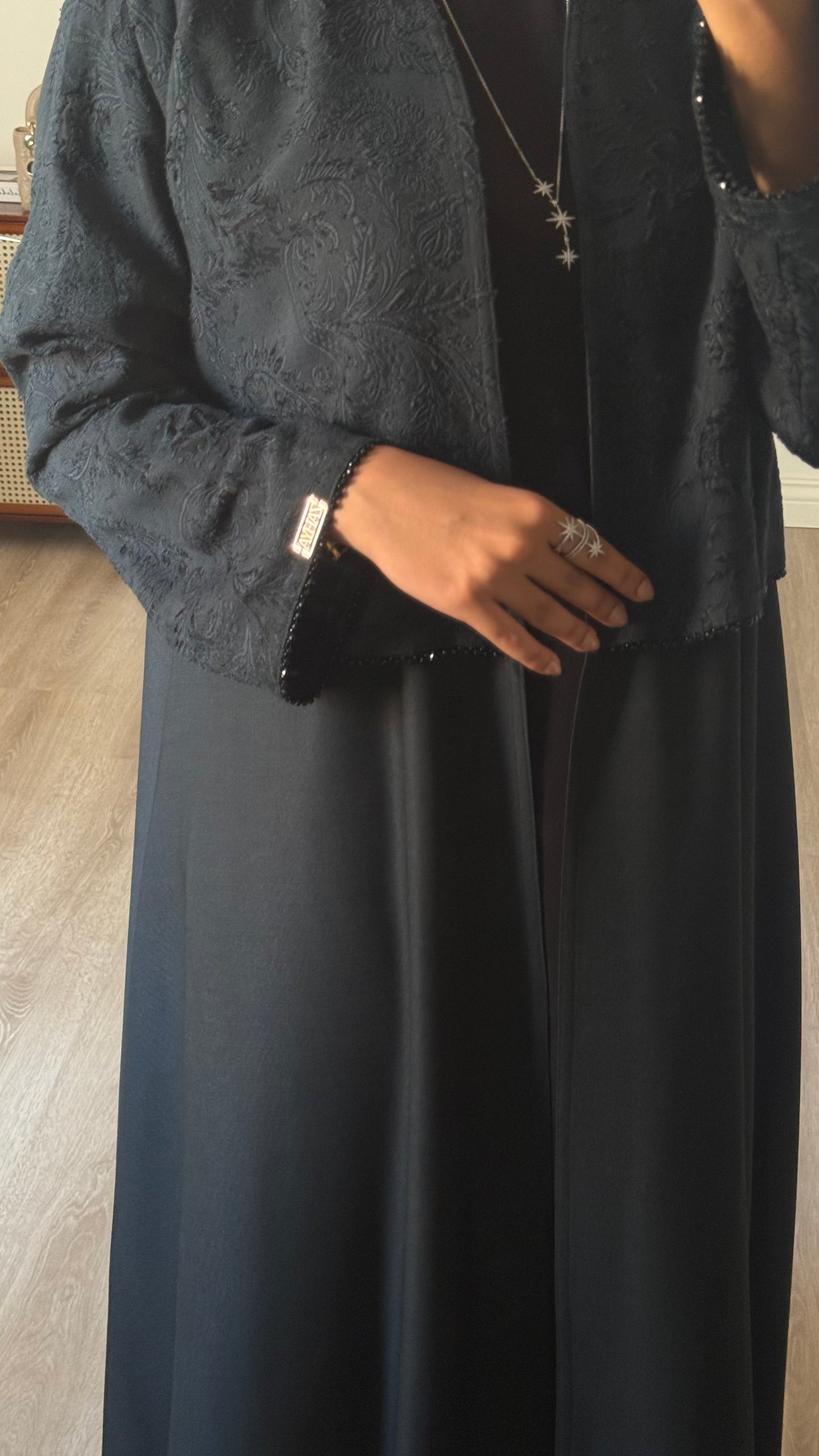 Turquoise textured abaya