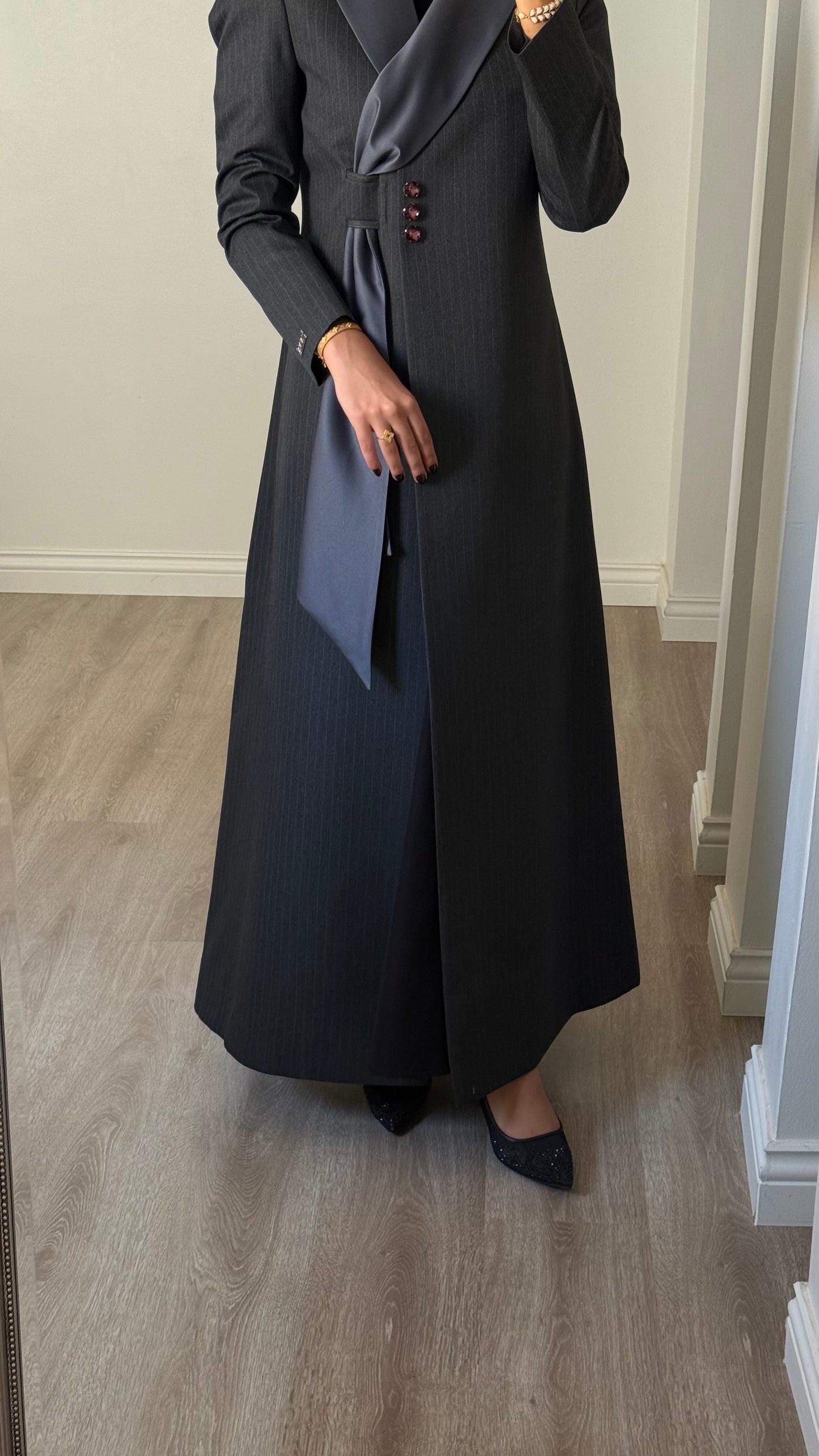 Pinstripe Elegance - Grey