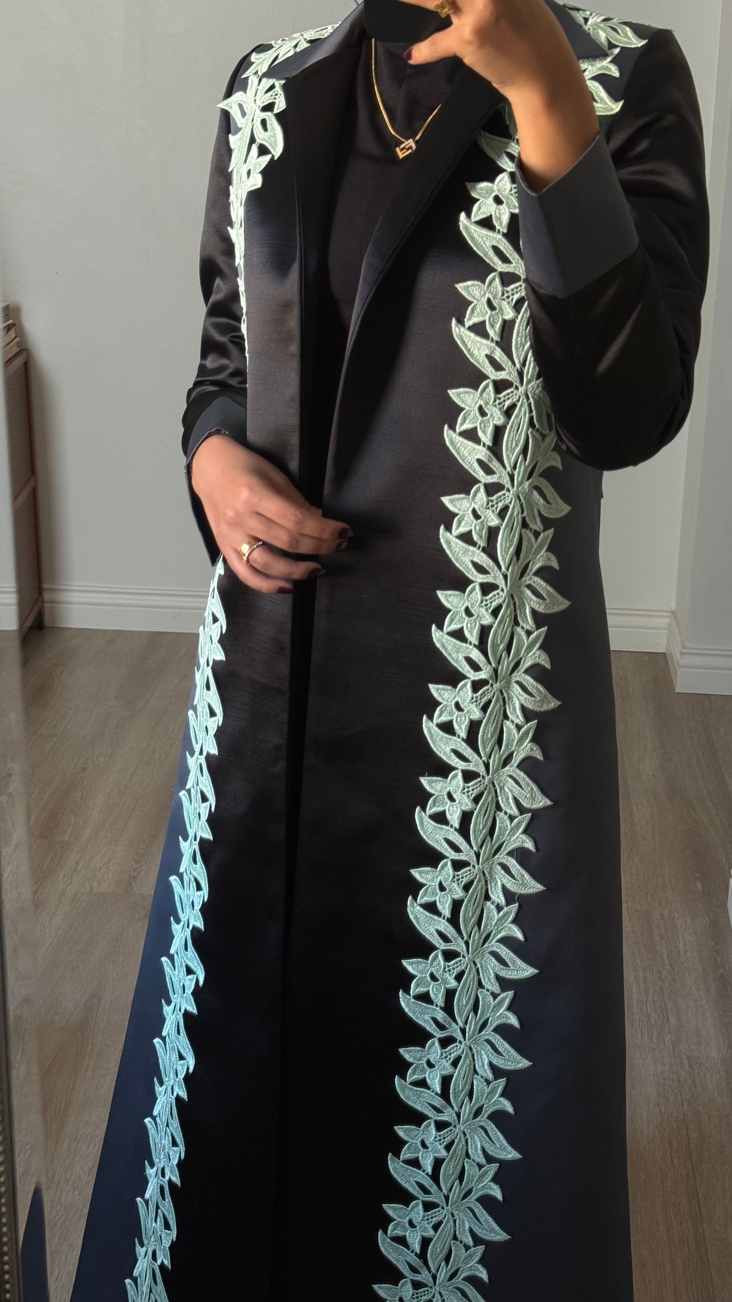 Floral Lace Blazer - Green