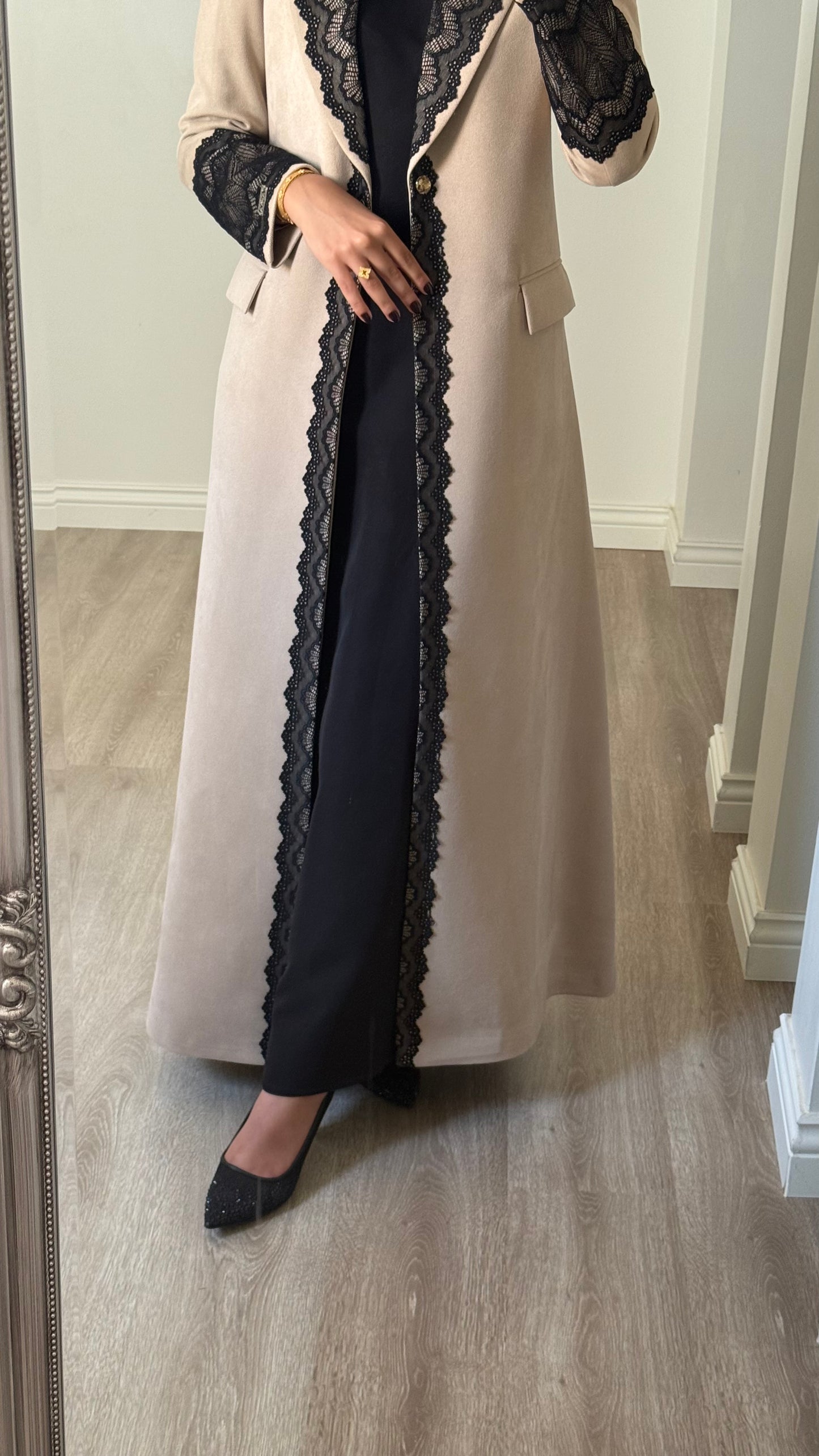Suede Noir Lace winter blazer