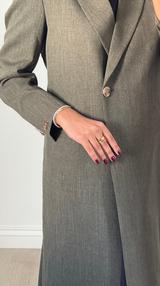 Olive green linen blazer