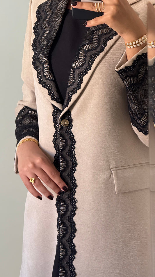 Suede Noir Lace winter blazer
