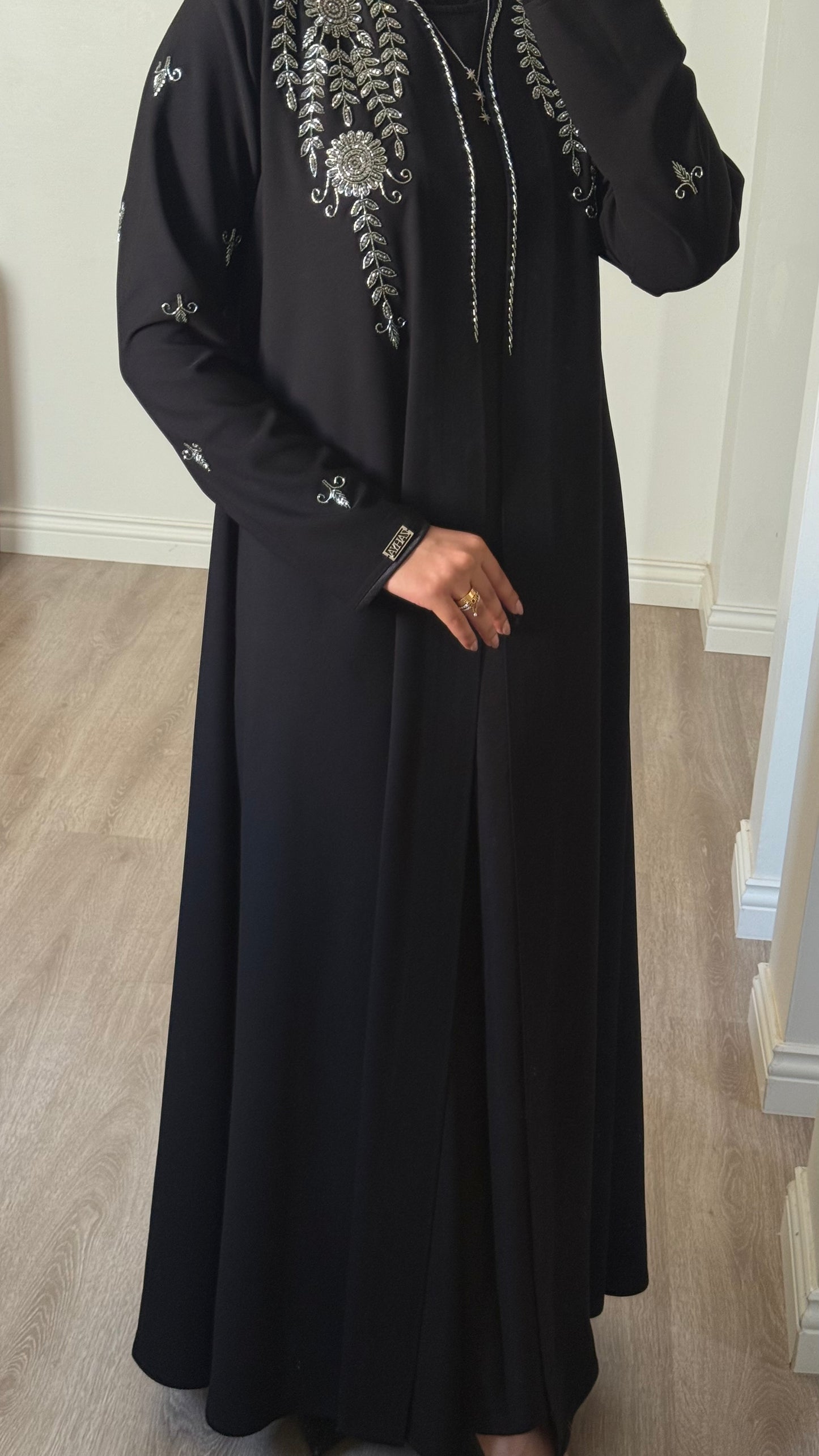 Light green bloom abaya