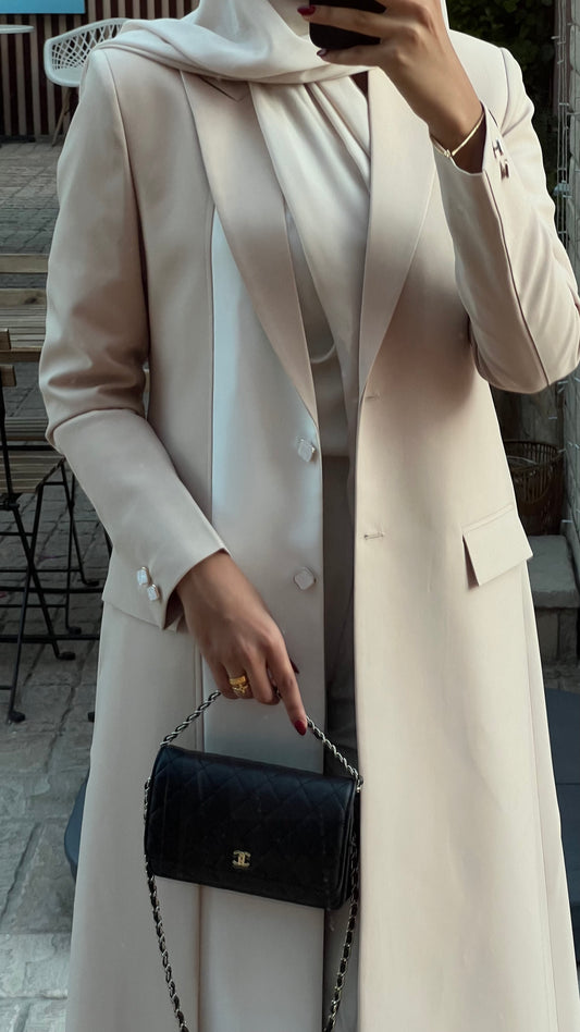 Beige & off-white blazer