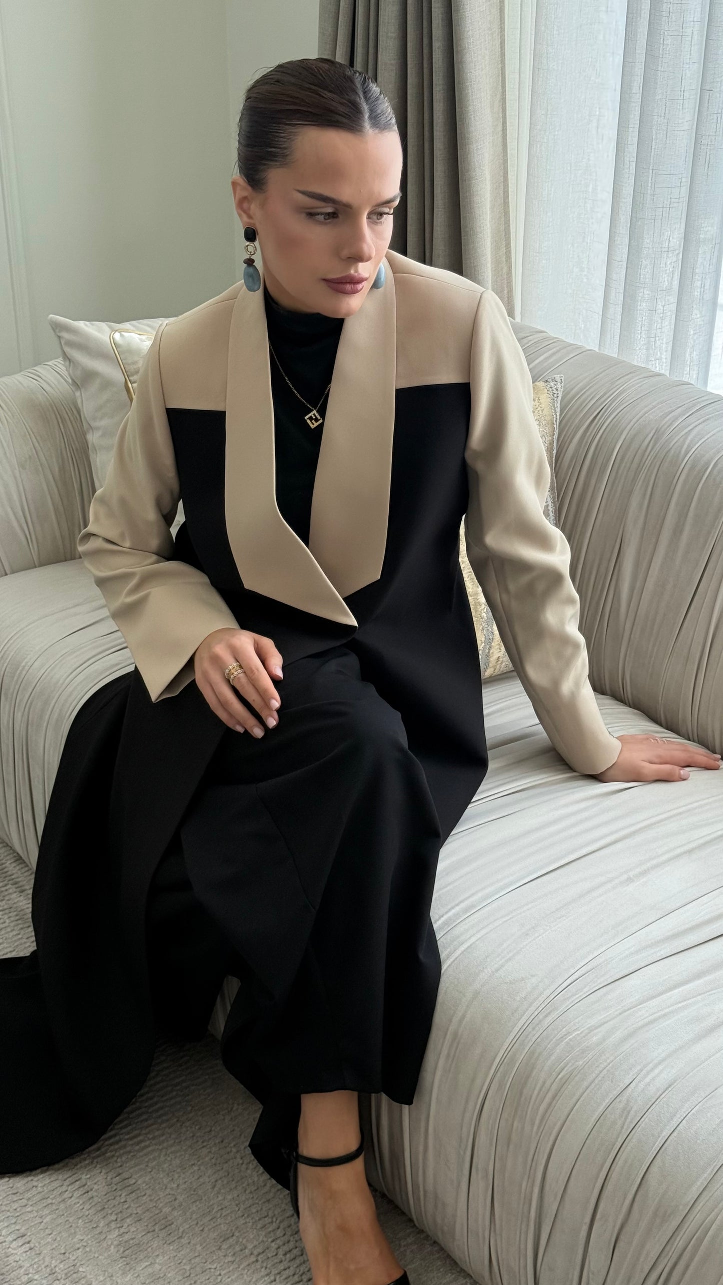Beige Contrast Blazer