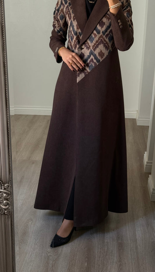 Ikat brown winter blazer