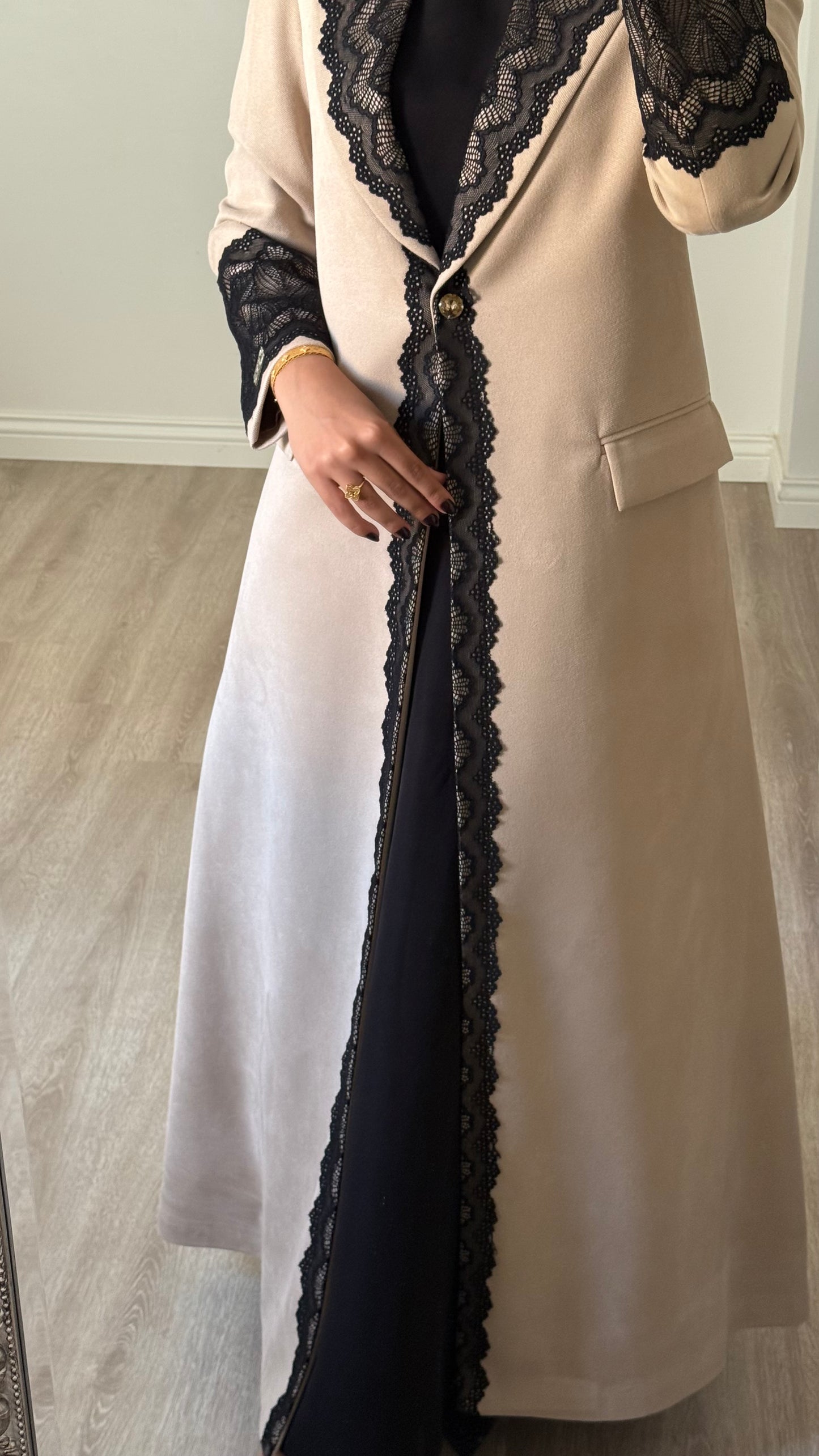 Suede Noir Lace winter blazer