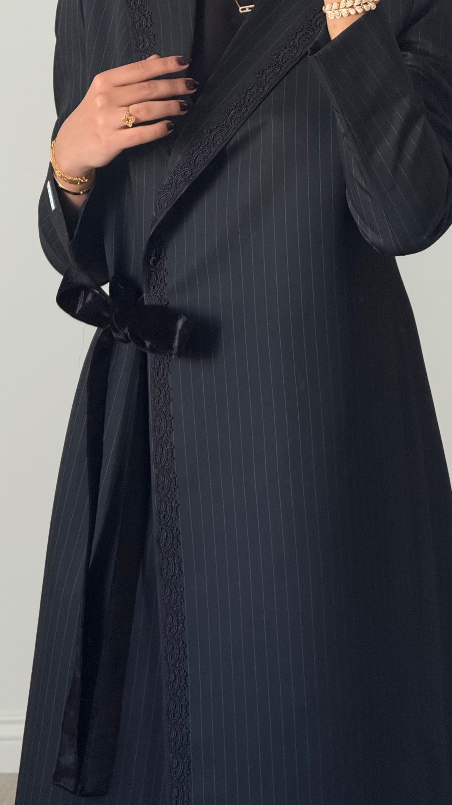 Pinstripe Elegance – Black