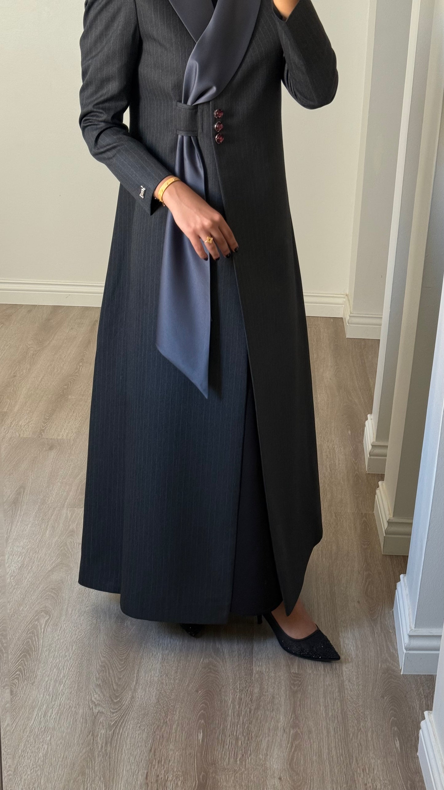 Pinstripe Elegance - Grey