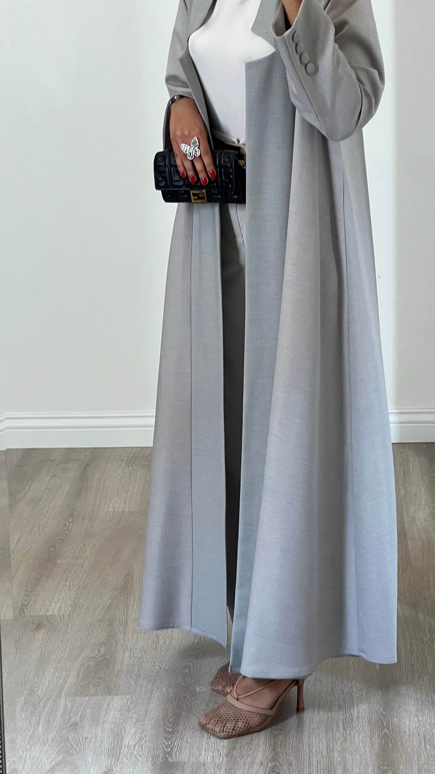 Grey & blue abaya