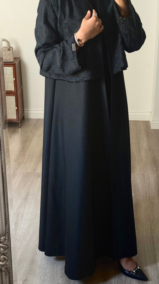 Turquoise textured abaya