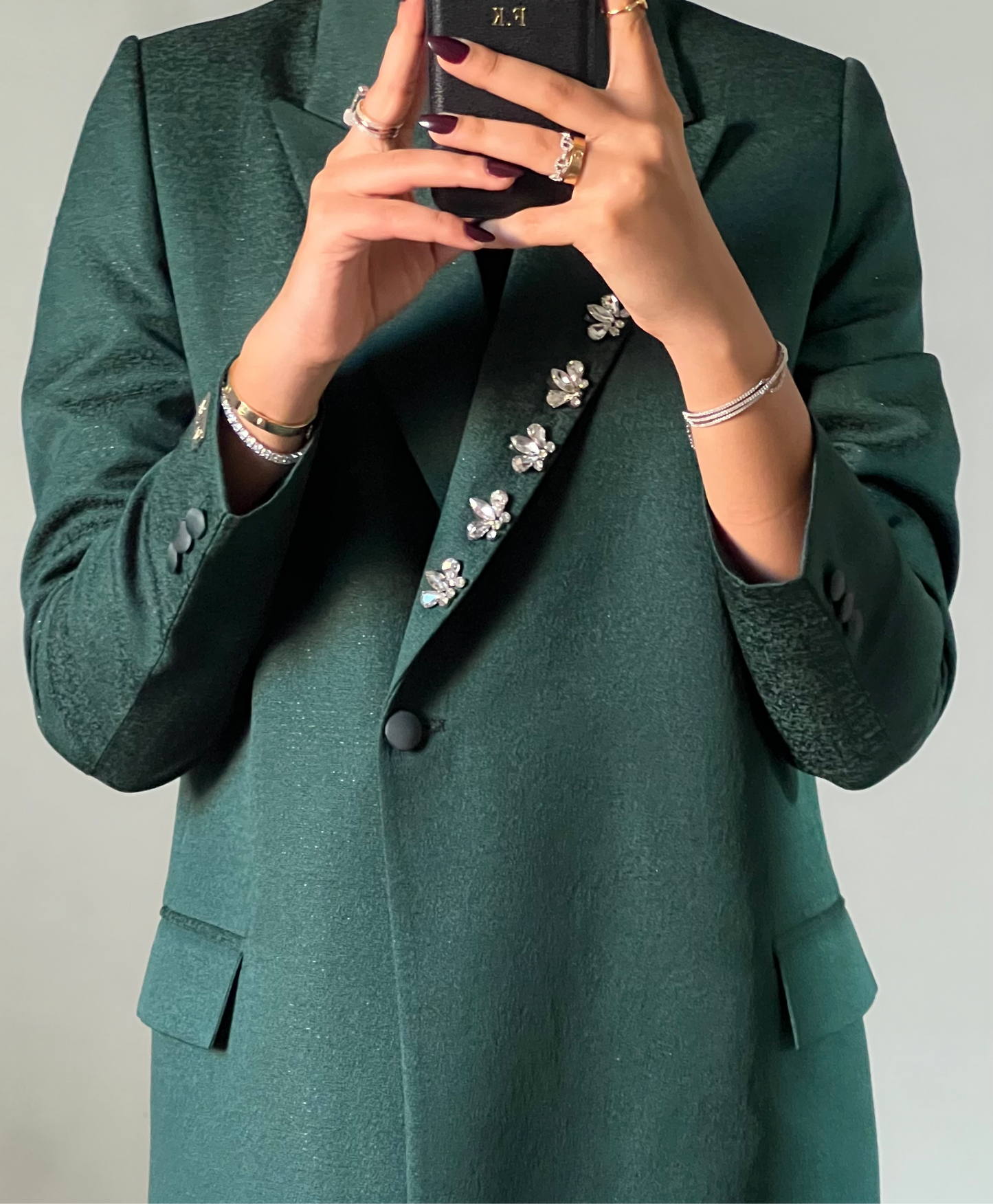 Royal green crystals blazer