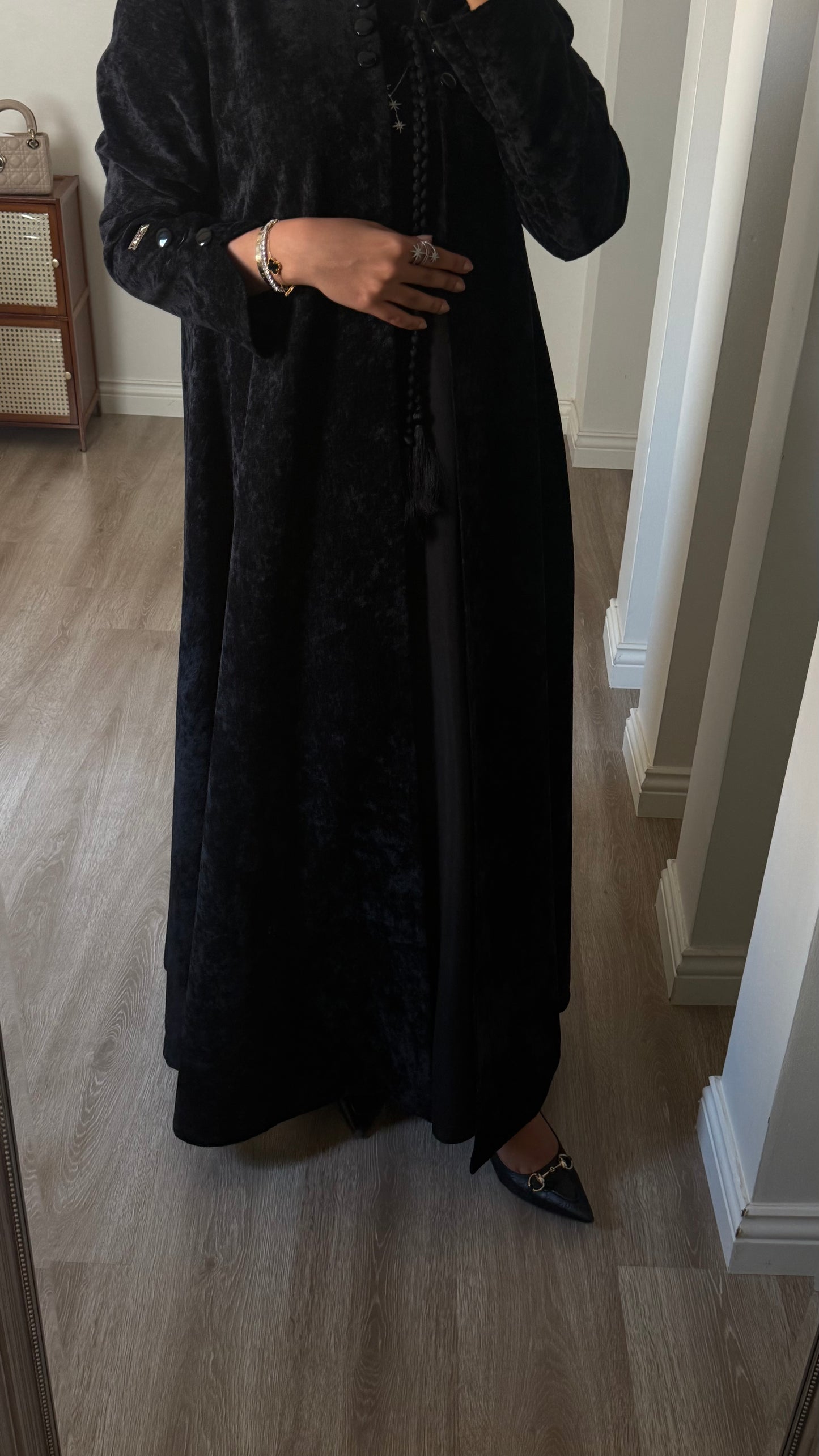 Velvet black abaya