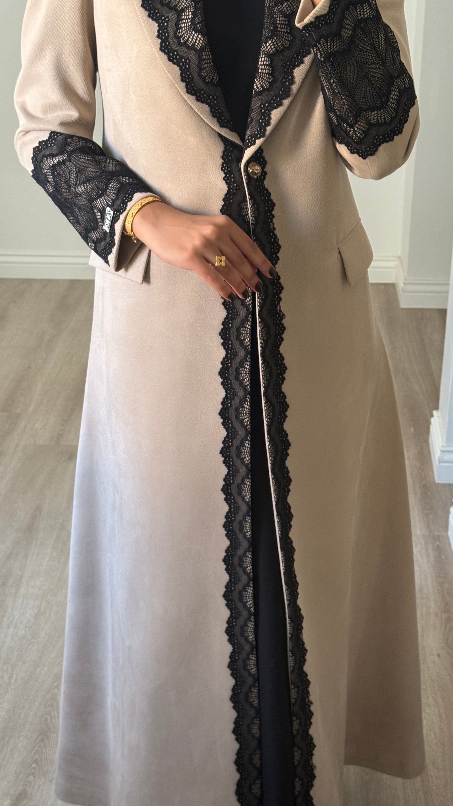 Suede Noir Lace winter blazer