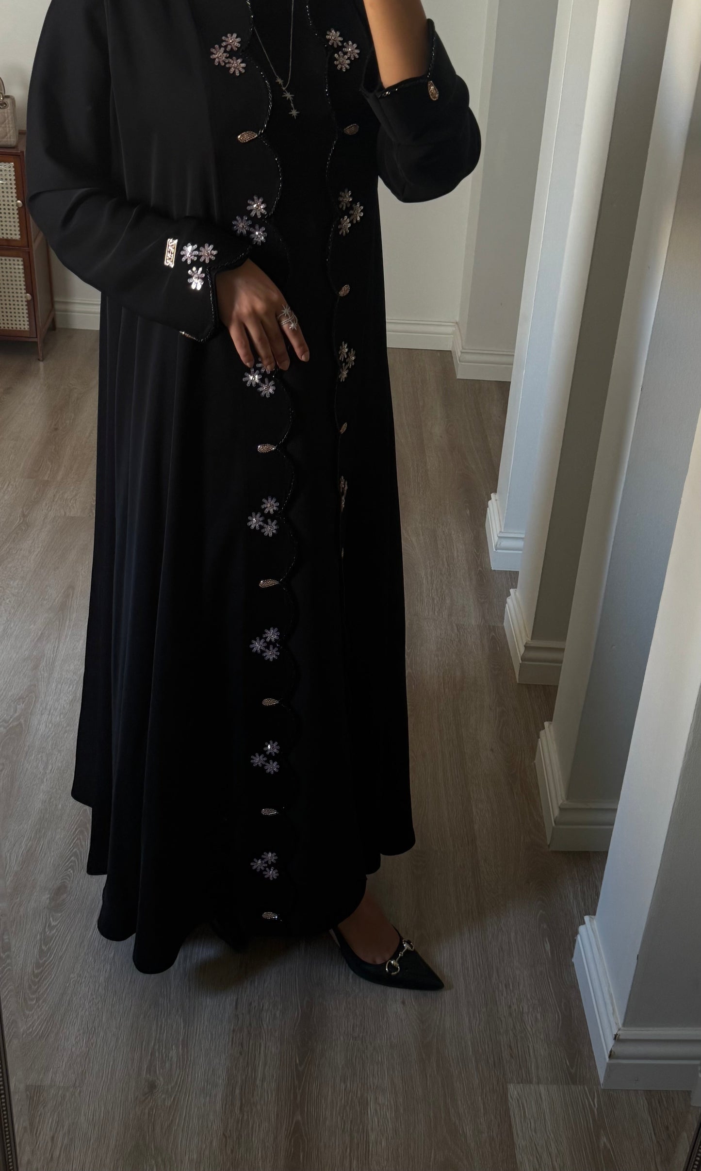 Midnight bloom abaya