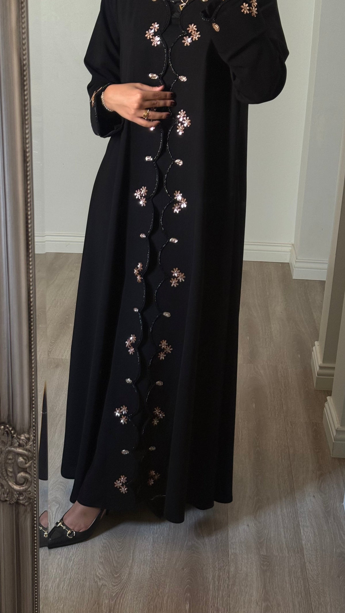 Midnight bloom abaya